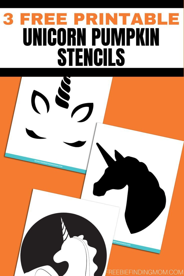 3 Free Printable Unicorn Pumpkin Stencils For Carving with Free Printable Unicorn Pumpkin Carving Stencils