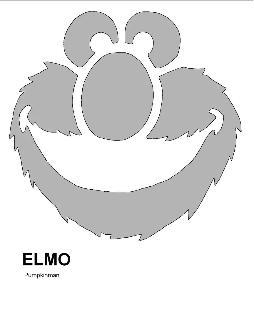 31 Days Of Halloween Hijinks Bonus Post: Free Elmo Pumpkin Stencil in Elmo Pumpkin Stencil Printable