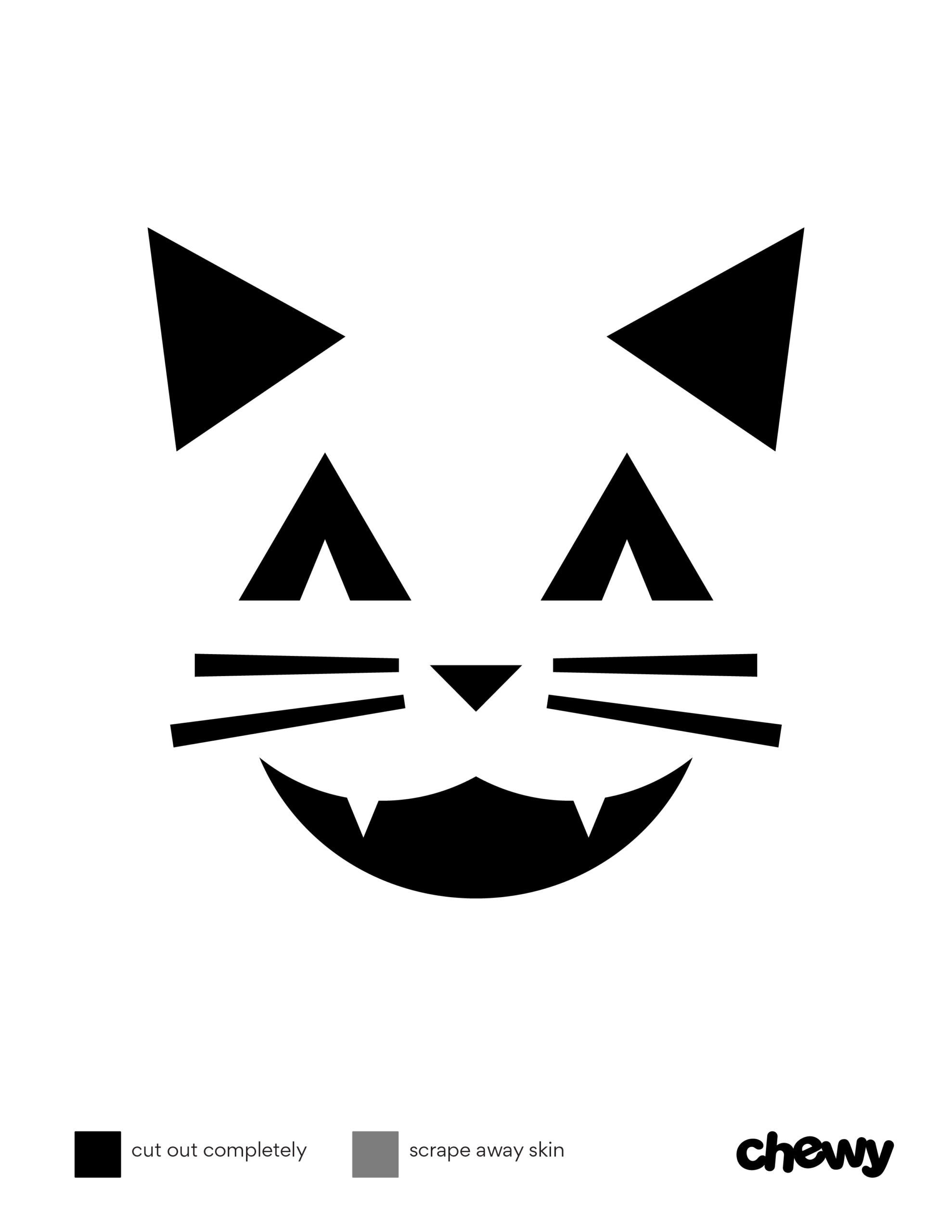 8 Purr-Fectly Spooky Cat Pumpkin Carving Stencils | Chewy pertaining to Printable Cat Face Pumpkin Stencil