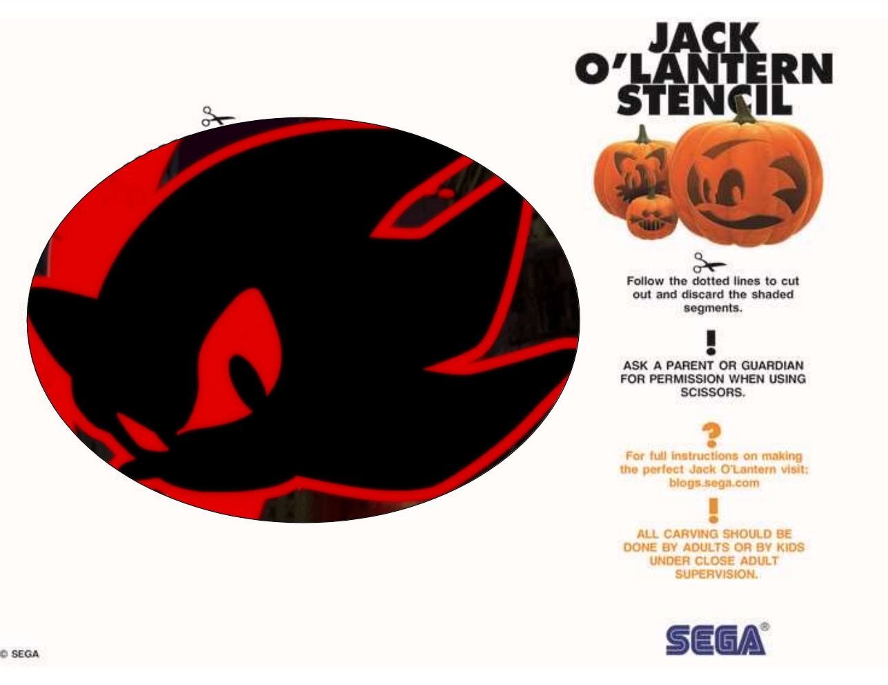 A Makeshift Shadow Pumpkin Stencil : R/Sonicthehedgehog within Printable Sonic The Hedgehog Pumpkin Stencil