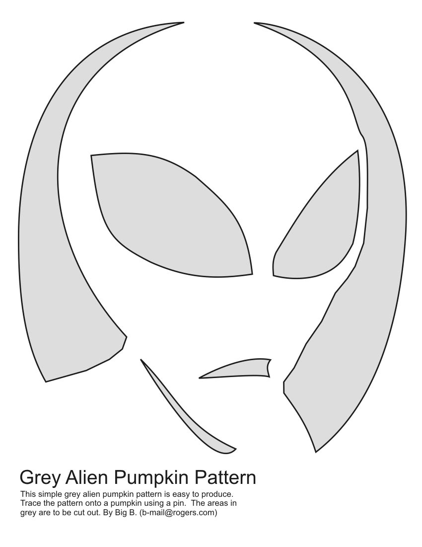 Alien (Pumpkin Stencil - Pumpkin Pattern - Pumpkin Template - Jack inside Printable Alien Pumpkin Stencil