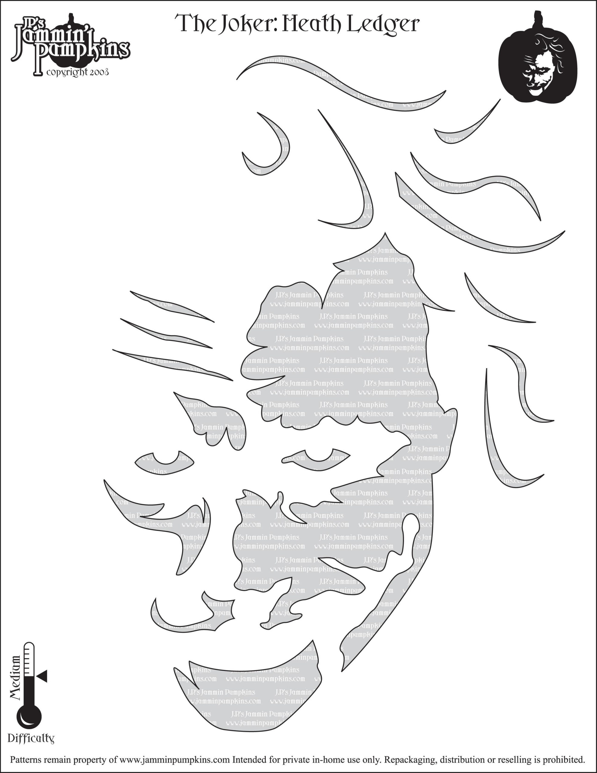 Batman: Joker (Free Pumpkin Stencil - Pumpkin Pattern - Pumpkin regarding Joker Pumpkin Stencil Printable