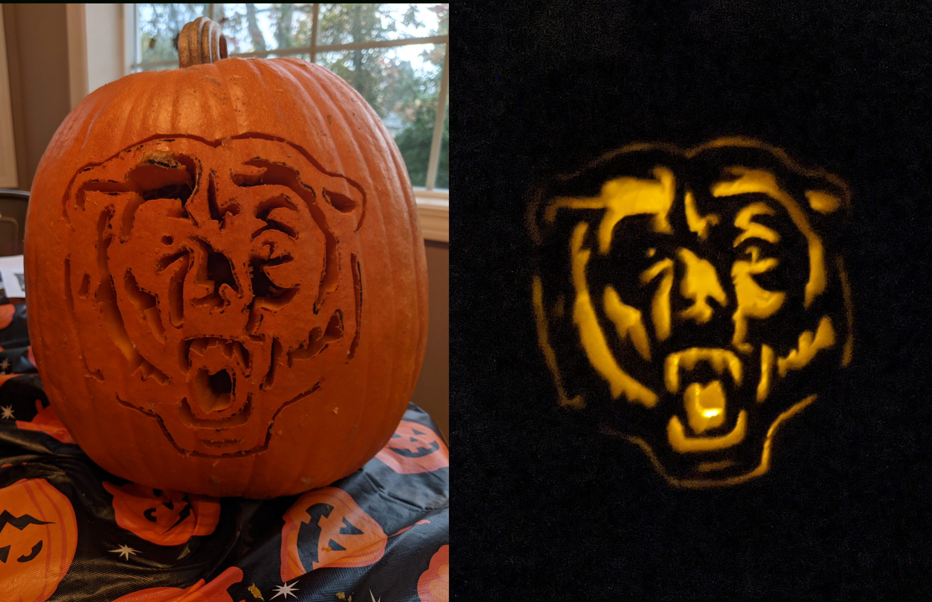 Bear Down For A Halloween Game : R/Chibears regarding Chicago Bears Pumpkin Stencil Printable