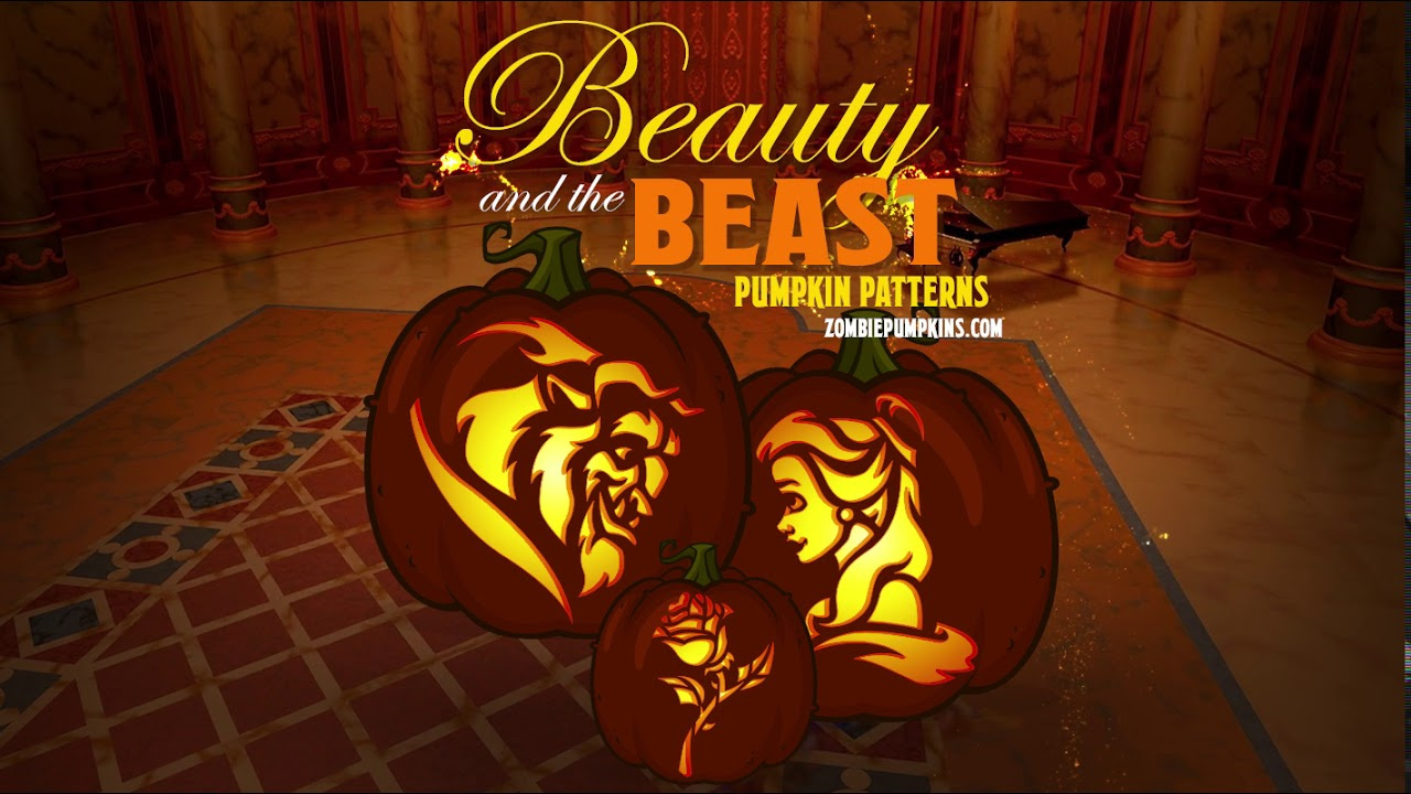 Beauty And The Beast Pumpkin Patternszombiepumpkins with regard to Beauty And The Beast Pumpkin Stencil Printable