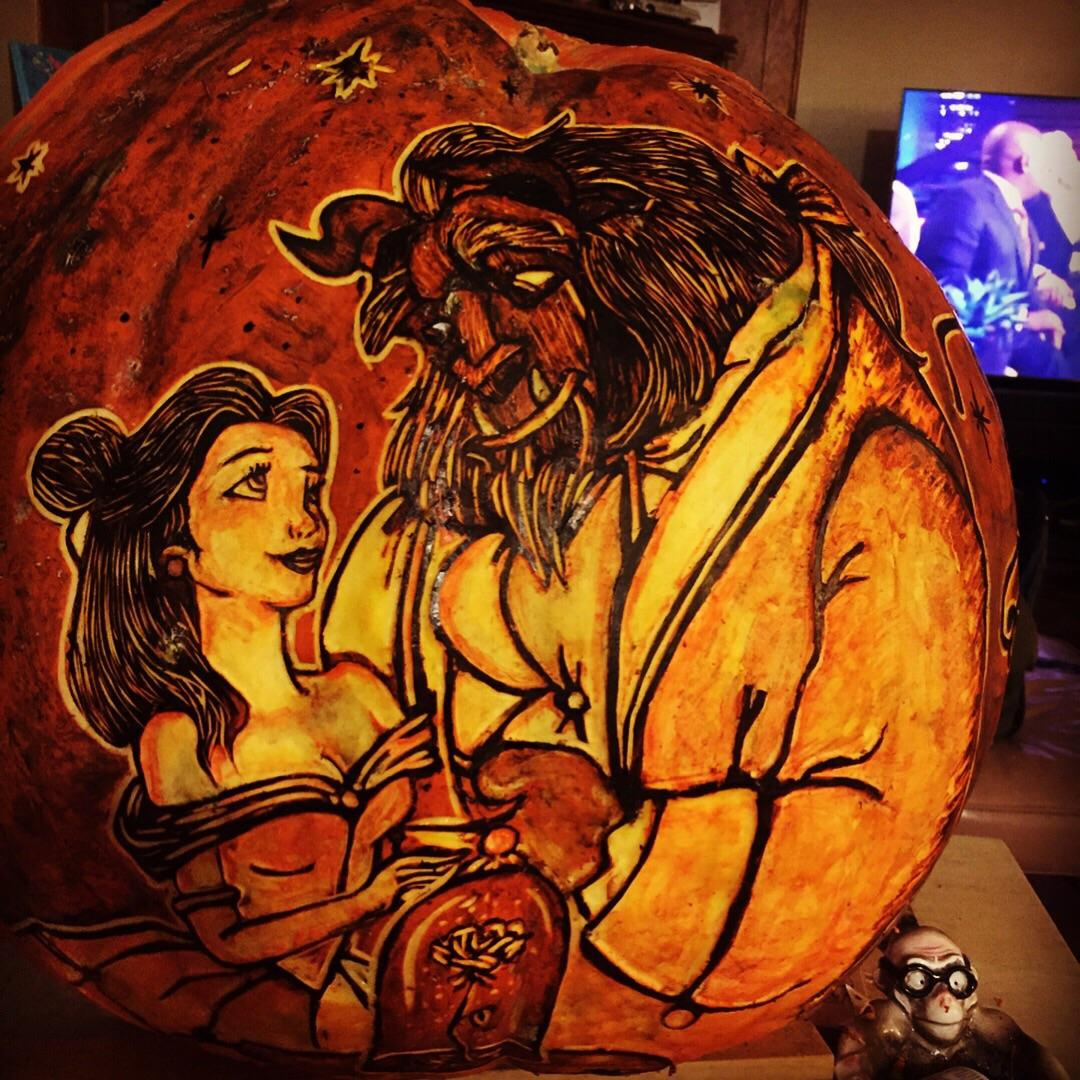 Beauty &amp; The Beast Pumpkin Carvingkristen Griffin @B.doodles inside Beauty And The Beast Pumpkin Stencil Printable