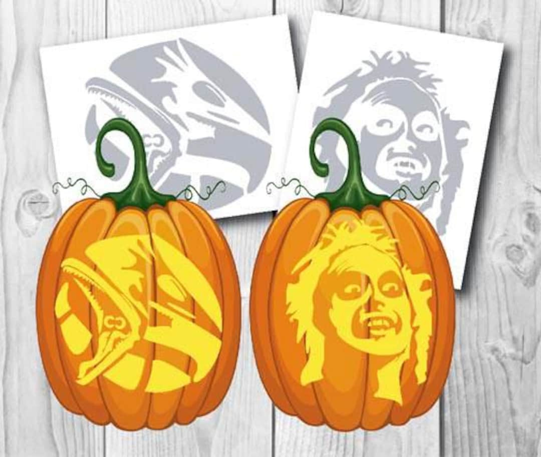 Beetle-Juice Pumpkin Carving Template, Halloween Stencil, Instant with regard to Beetlejuice Pumpkin Stencil Printable