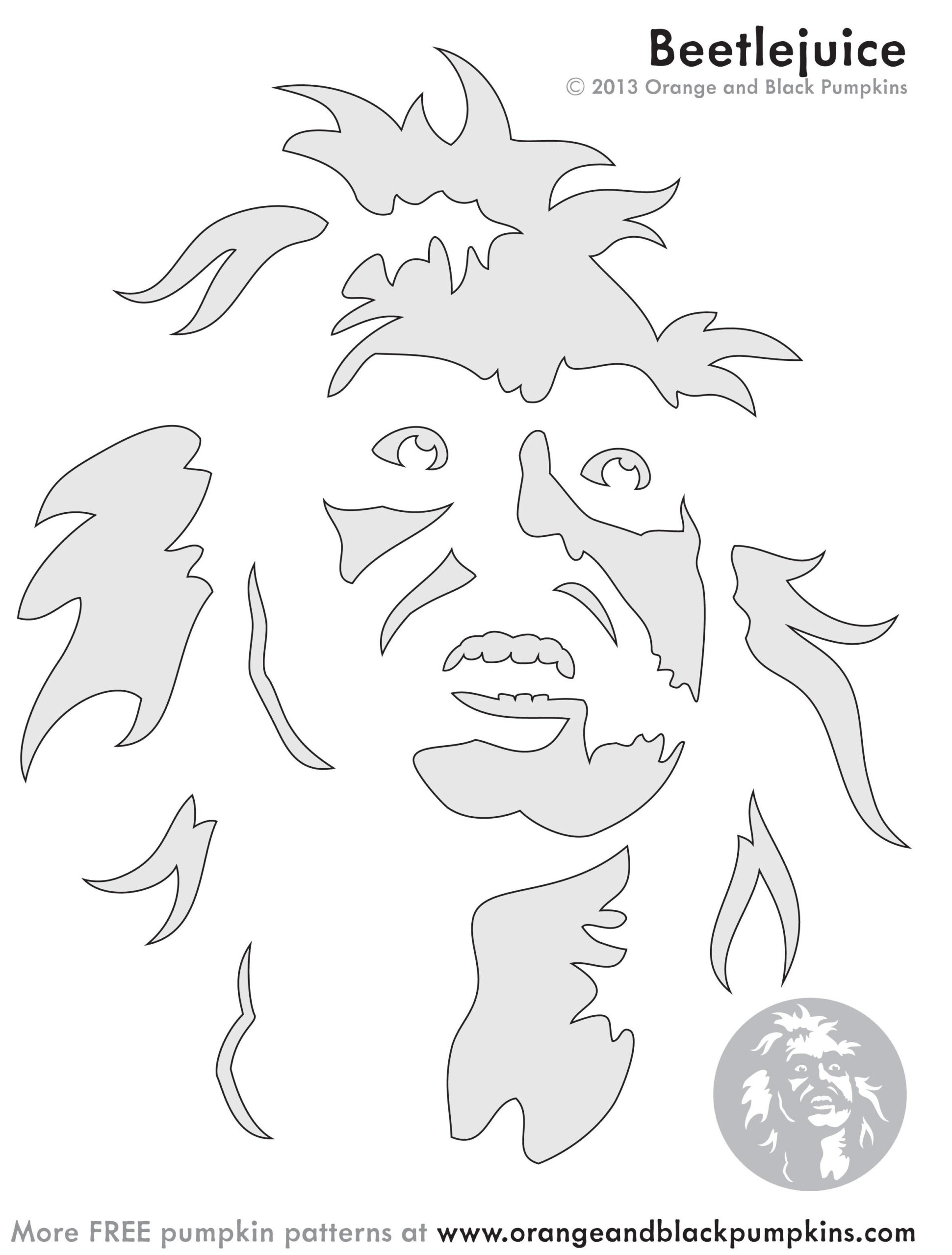 Beetlejuice (Pumpkin Stencil - Pumpkin Pattern - Pumpkin Template throughout Beetlejuice Pumpkin Stencil Printable