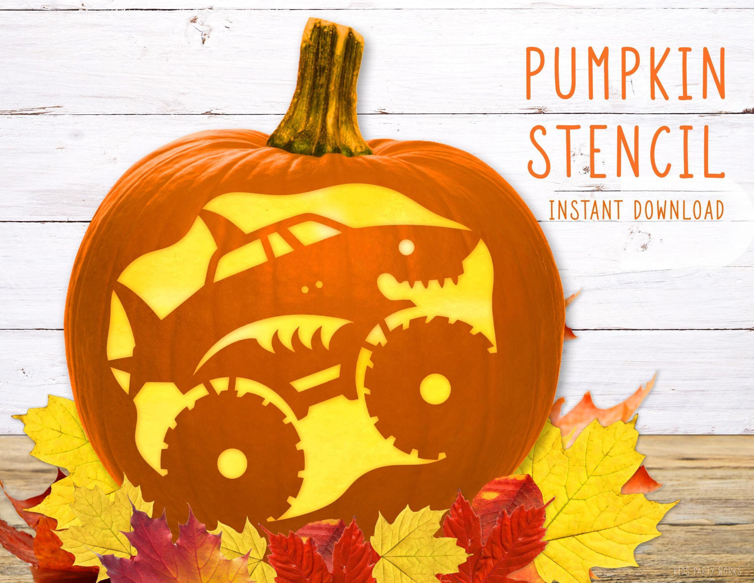 Big Truck Pumpkin Stencil, Shark Truck Printable Pumpkin Stencil inside Printable Truck Pumpkin Stencil