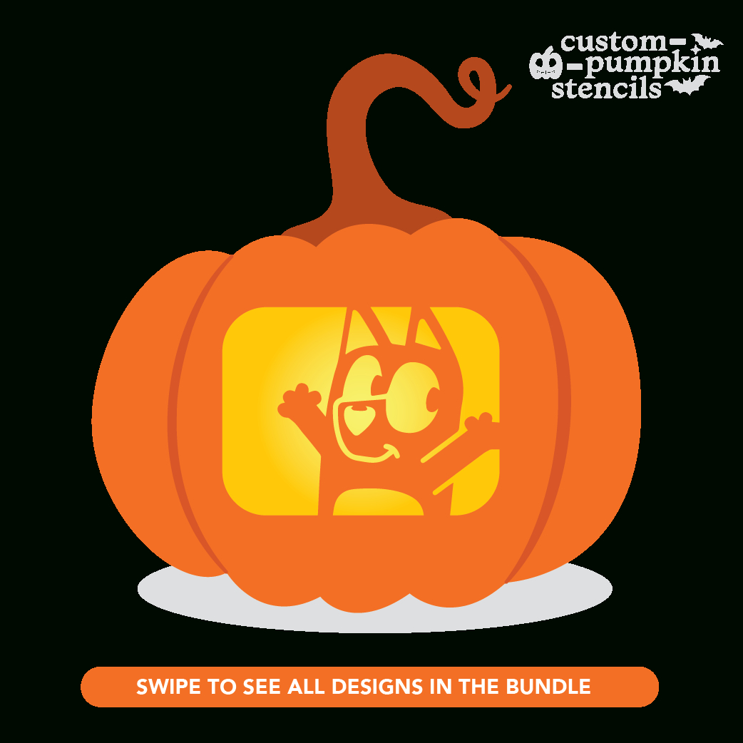 Bluey Pumpkin Carving Stencil - Custom Pumpkin Stencils 2025 throughout Bluey Pumpkin Stencil Printable Free