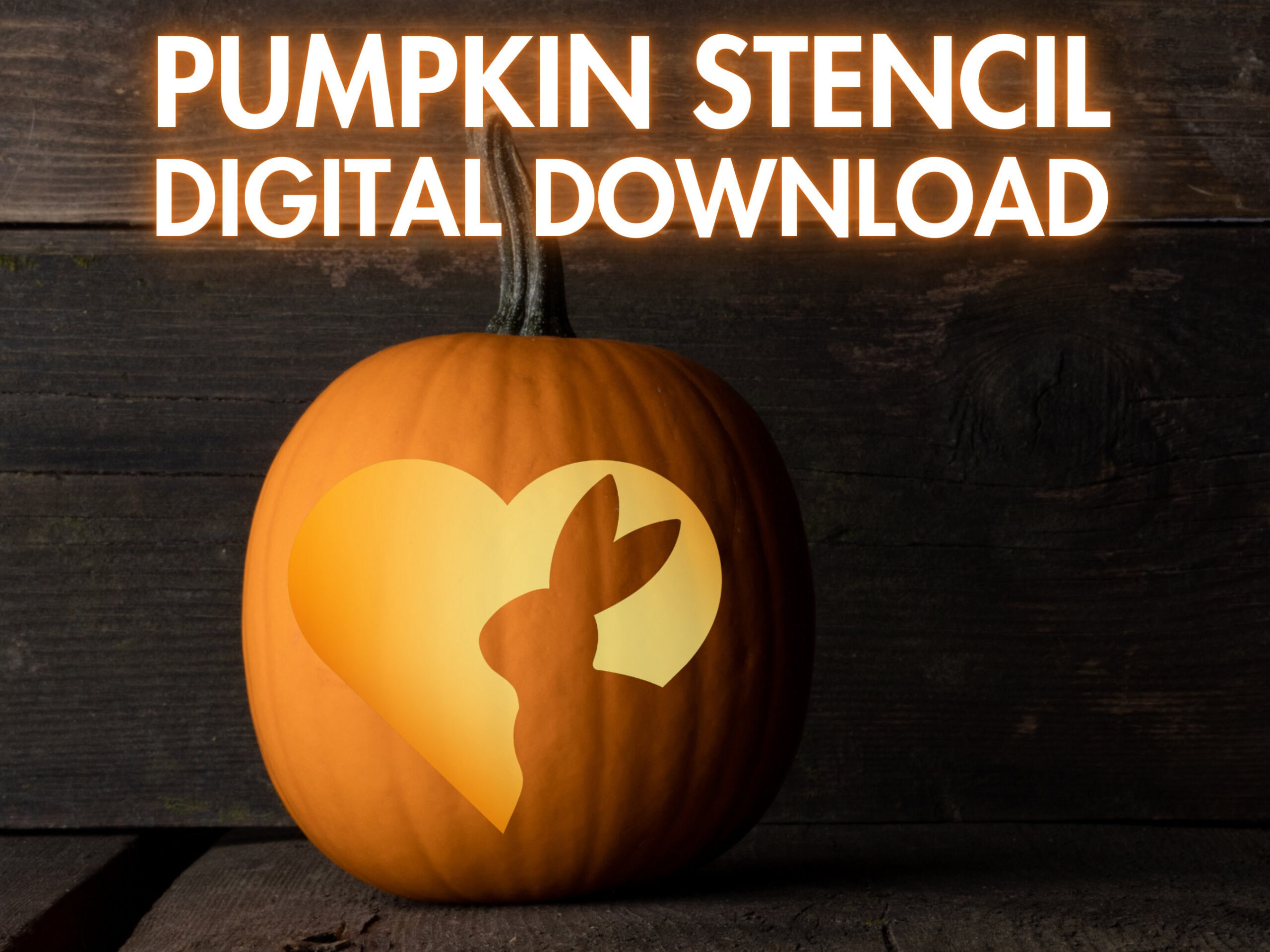 Bunny Pumpkin Stencil, Printable Pumpkin Carving Stencil, Animal in Printable Rabbit Pumpkin Stencil