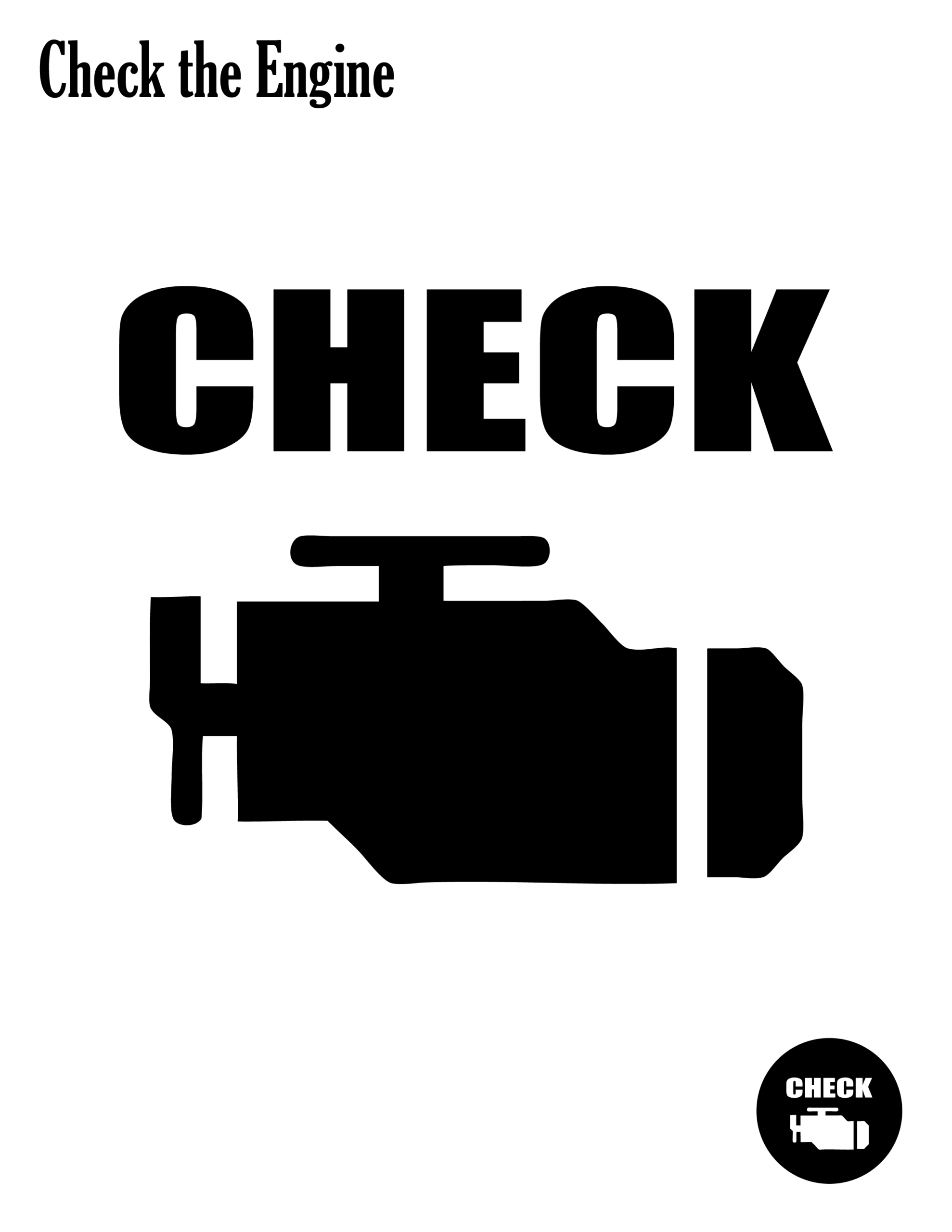 Cars: Check The Engine (Pumpkin Stencil - Pumpkin Pattern with Check Engine Light Pumpkin Stencil Printable Pdf