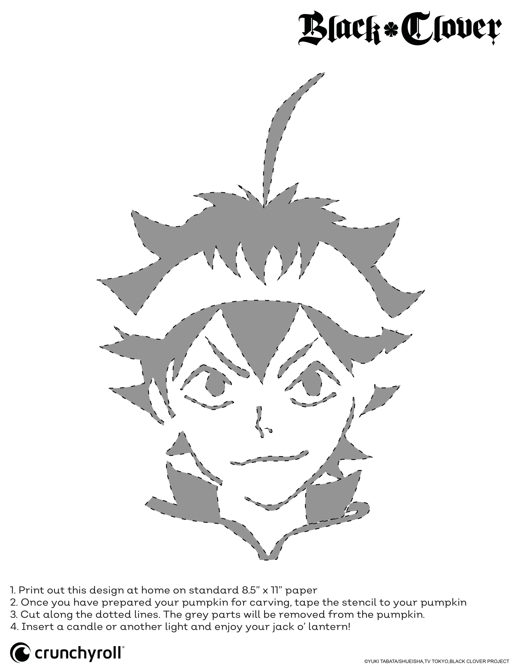 Carve An Asta Jack O' Lantern With Official Black Clover Pumpkin inside Anime Pumpkin Stencils Printable