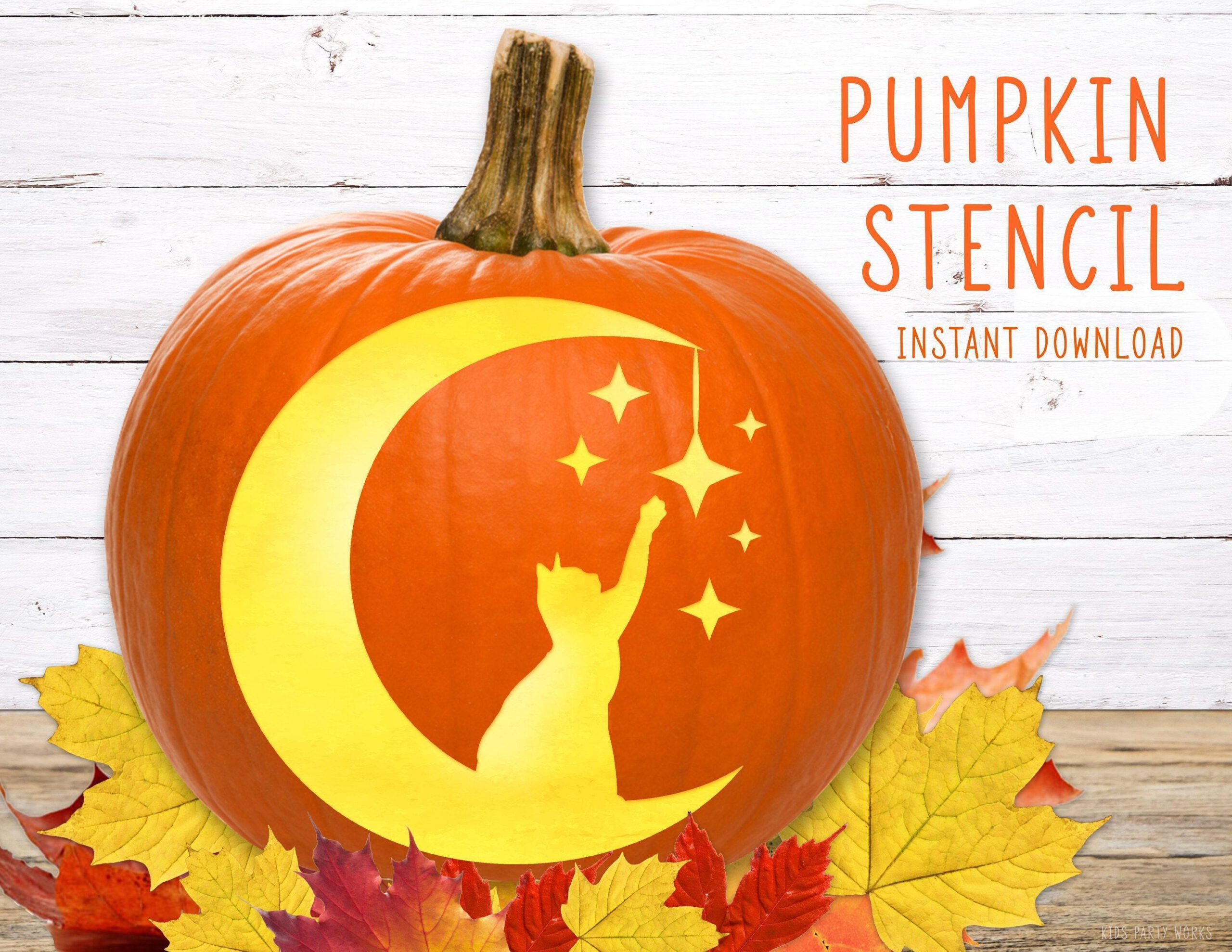 Cat Pumpkin Stencil, Printable Pumpkin Stencil, Jack O&amp;#039; Lantern with regard to Printable Cat And Moon Pumpkin Stencil