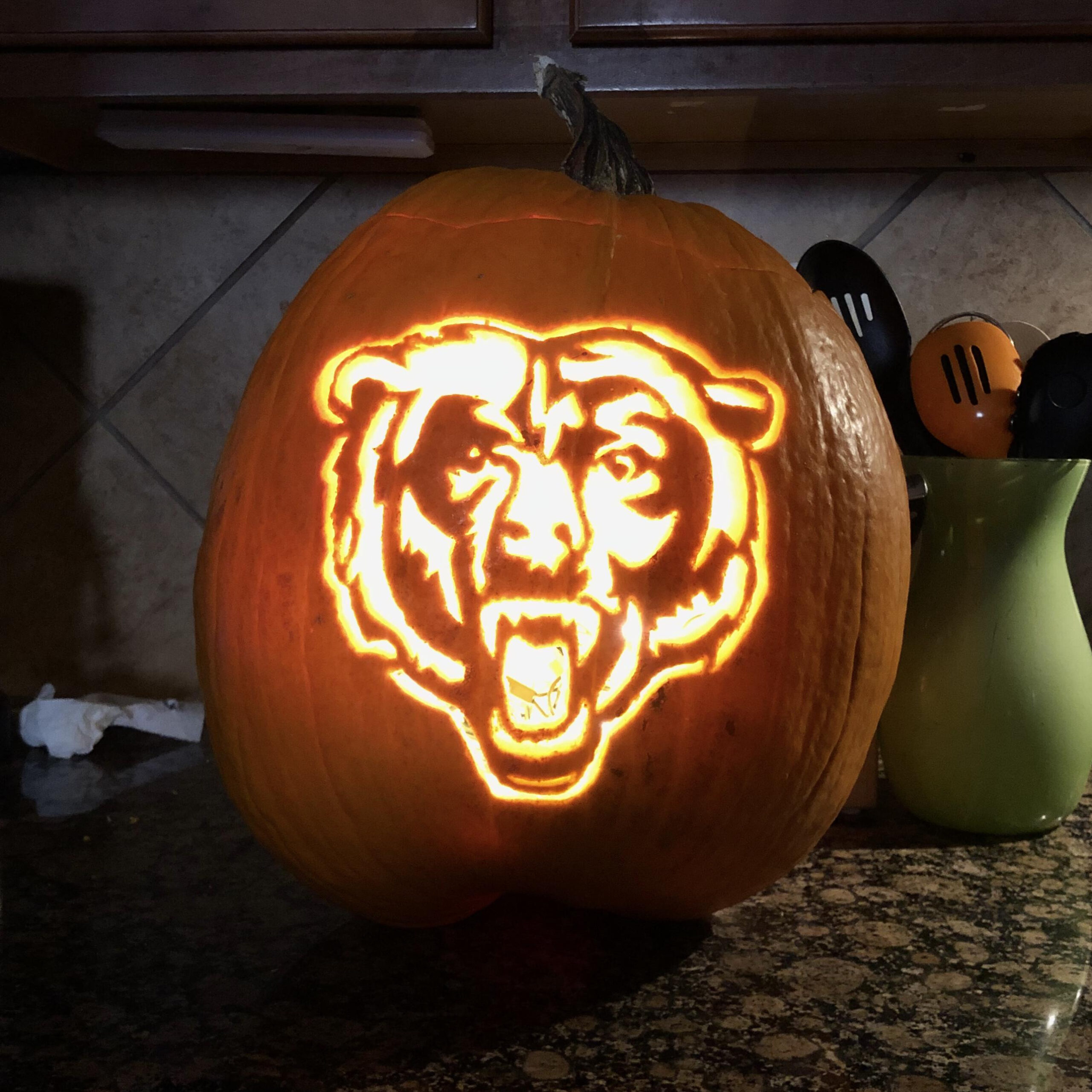 Chicago Bears Jack-O-Lantern : R/Chibears with regard to Chicago Bears Pumpkin Stencil Printable