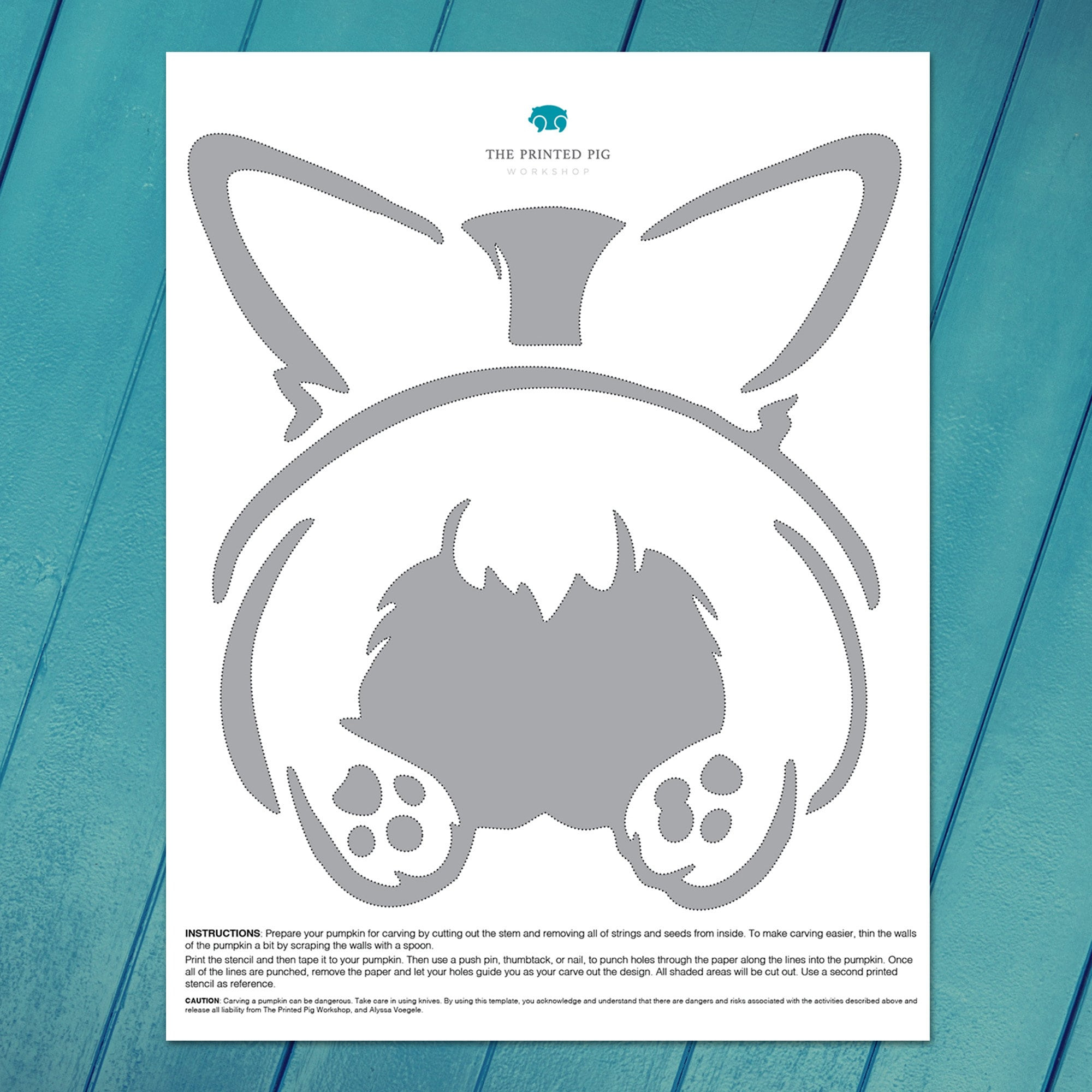 Corgi Pumpkin Carving Pattern Bundle: Dog Face & Butt Stencils inside Corgi Pumpkin Stencil Printable