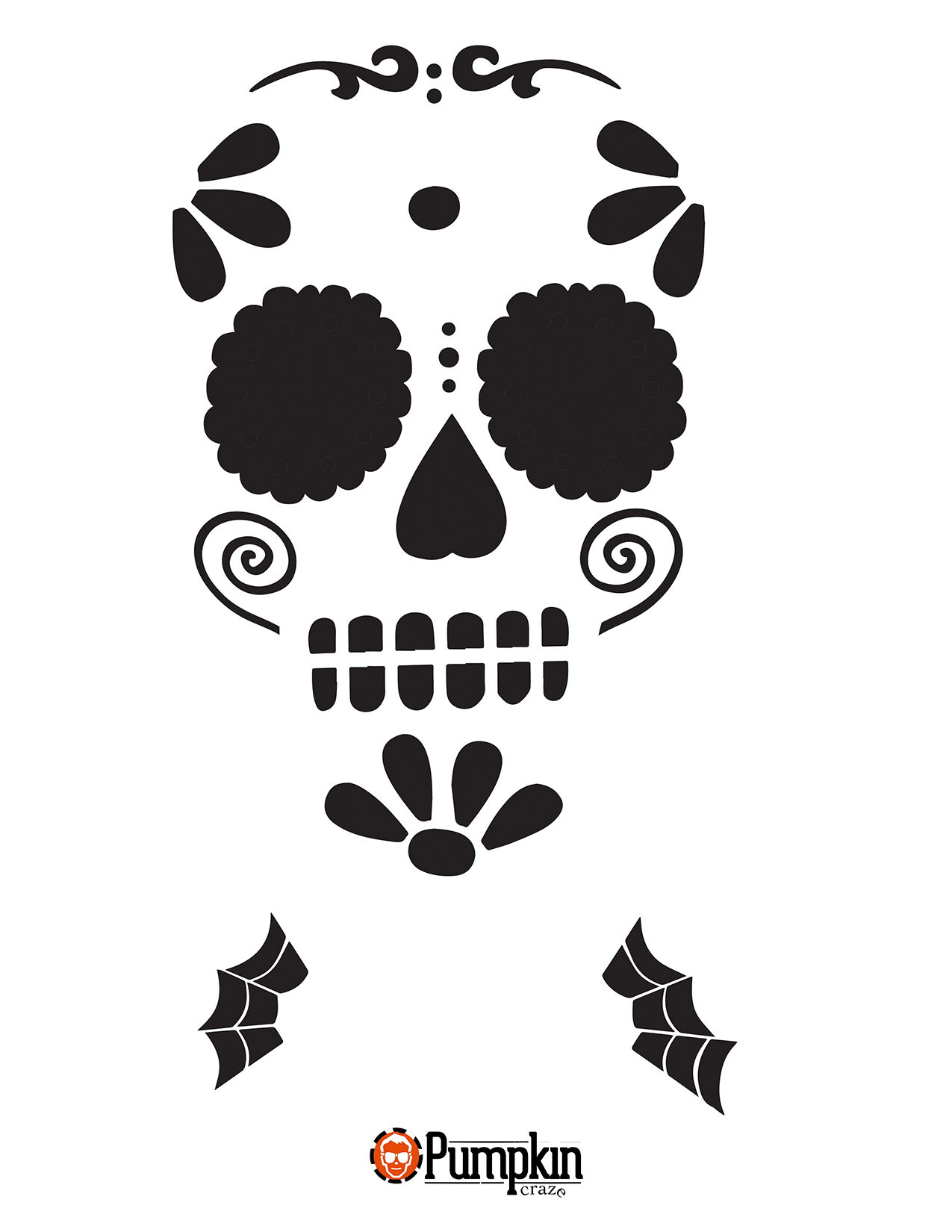 Dia De Los Muertos Stencil For Halloween 2024 intended for Easy Printable Sugar Skull Pumpkin Stencil