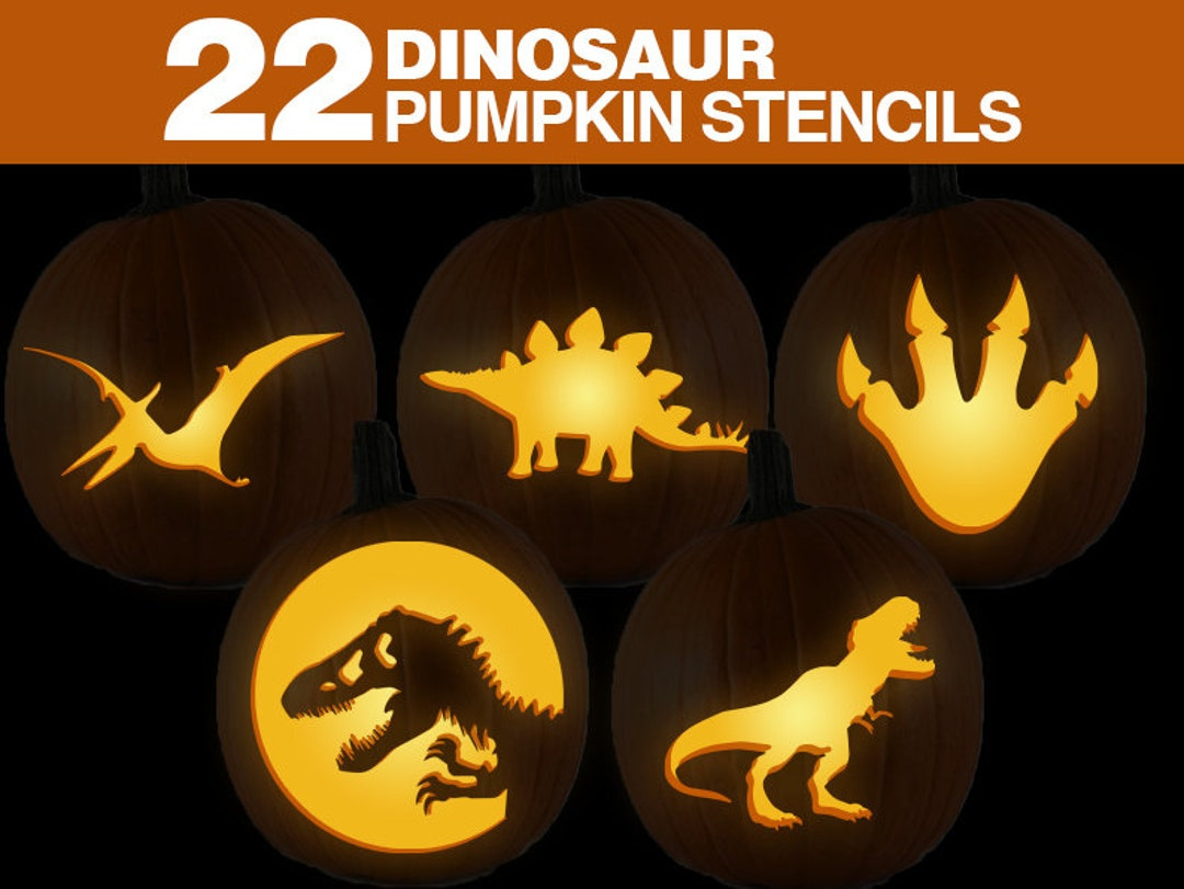 Dinosaur Pumpkin Stencils || Printable Dinosaur Pumpkin Carving inside Printable Dinosaur Pumpkin Stencil