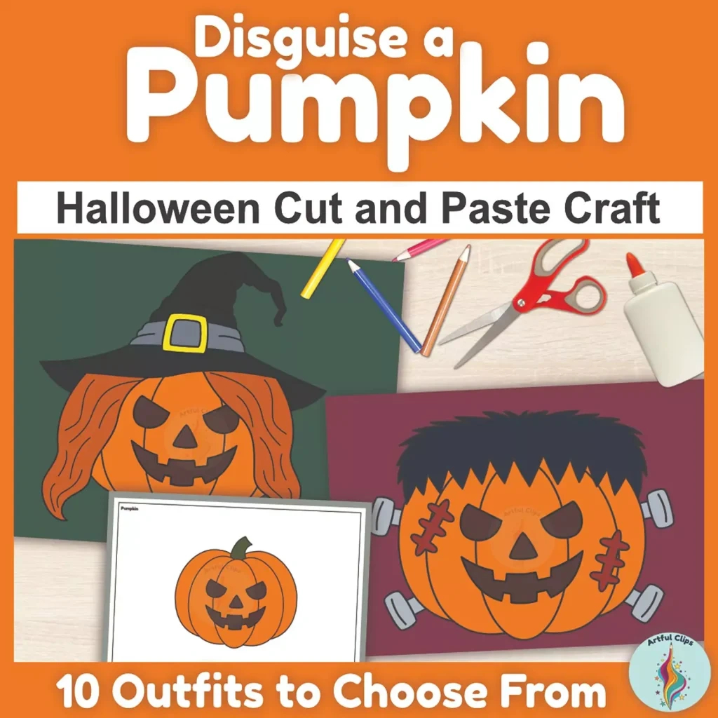 Disguise A Pumpkin Halloween Cut &amp;amp; Paste Craft Activity for Disguise A Pumpkin Printable