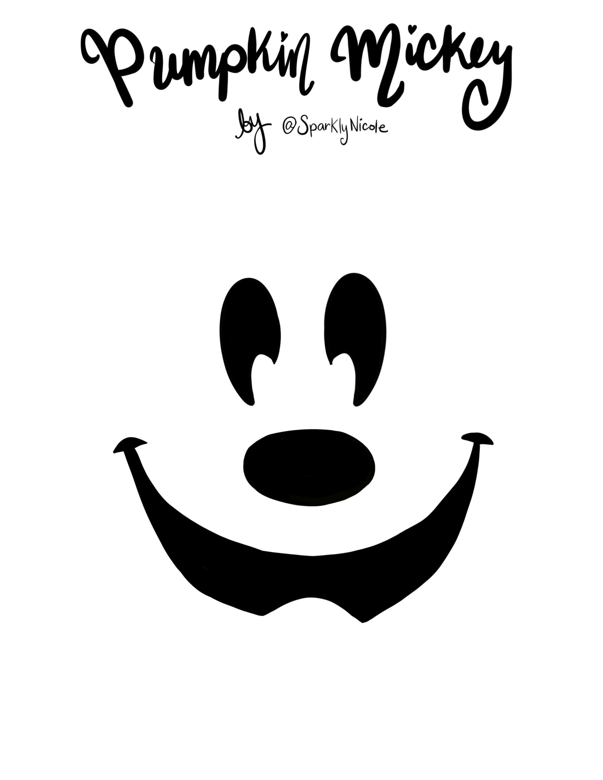 Disneyland Mickey Pumpkin Carving Stencil - Sparkly Ever After for Printable Mickey Mouse Pumpkin Stencil