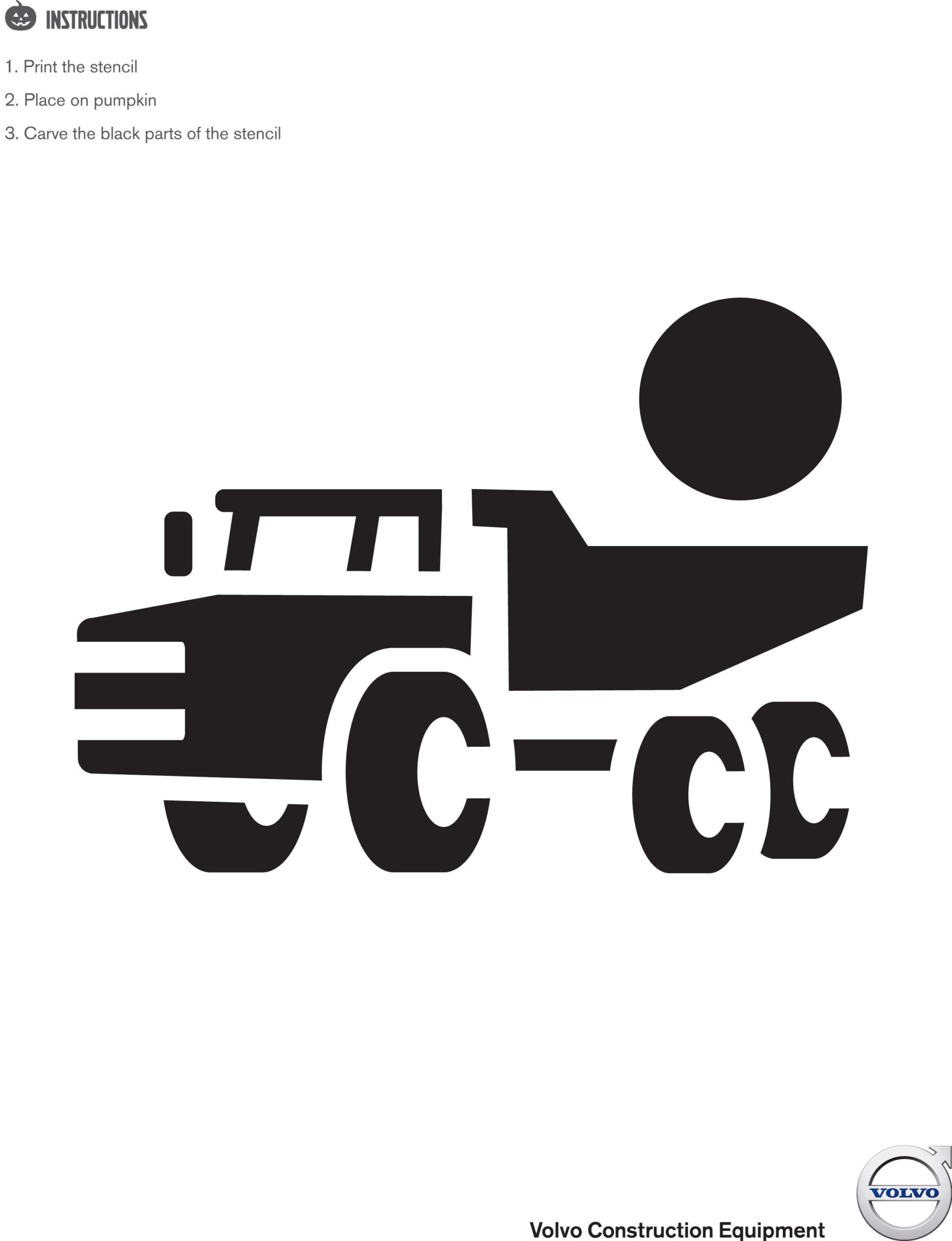 Dump Truck (Free Pumpkin Stencil - Pumpkin Pattern - Pumpkin with Printable Truck Pumpkin Stencil