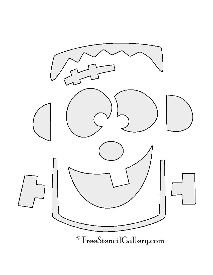 Frankenstein Monster Stencil with Frankenstein Printable Pumpkin Stencil