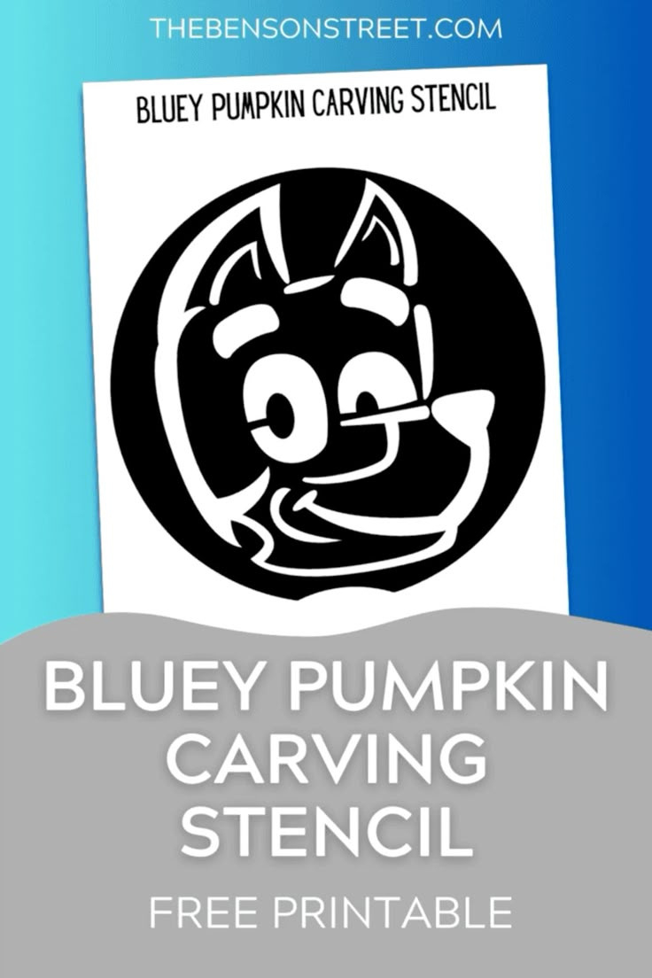 Free Bluey Pumpkin Stencil Printable: Carving Template for Bluey Pumpkin Stencil Printable