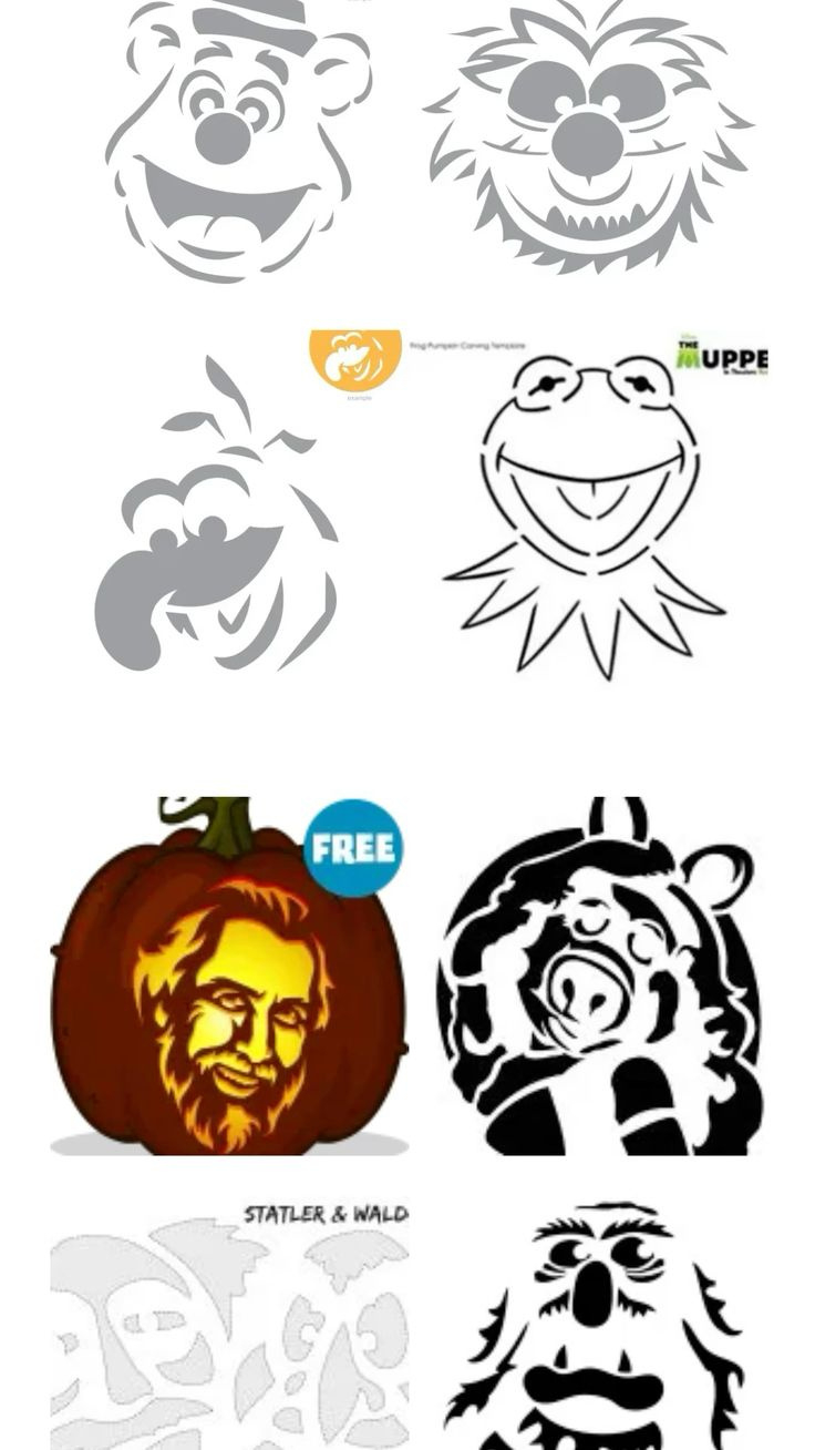 Free Disney'S The Muppets Pumpkin Carving Halloween Template Stencils inside Printable Mike Wazowski Pumpkin Stencil