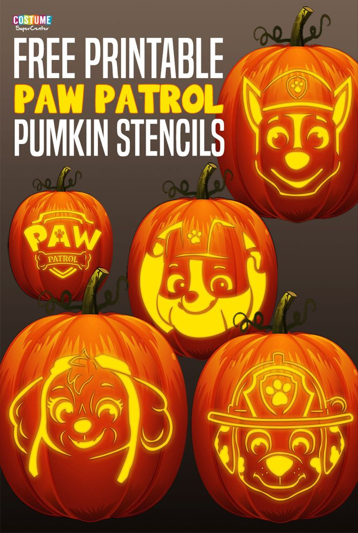 Free Paw Patrol Pumpkin Stencils | Costume Supercenter Blog with Paw Patrol Pumpkin Stencil Printable