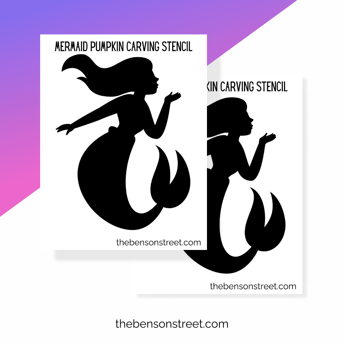 Free Printable Mermaid Pumpkin Stencil: Carving Template - The pertaining to Printable Ariel Pumpkin Stencil