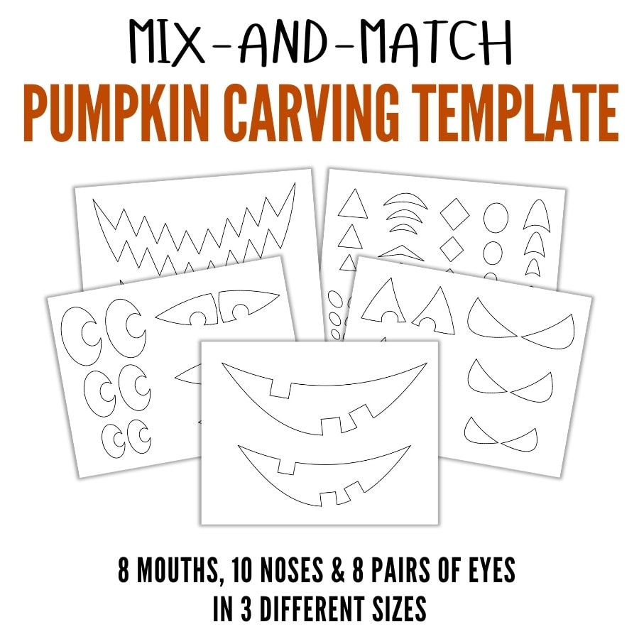 Free Printable Pumpkin Carving Template - The Craft-At-Home Family with Printable Pumpkin Eyes And Mouth