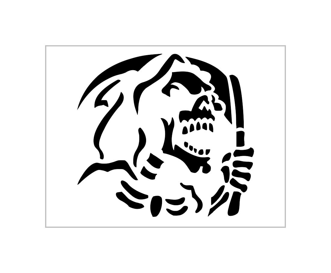 Grim Reaper Evil Stencil Halloween Pumpkin Carving Reusable Sheet inside Printable Grim Reaper Pumpkin Stencil