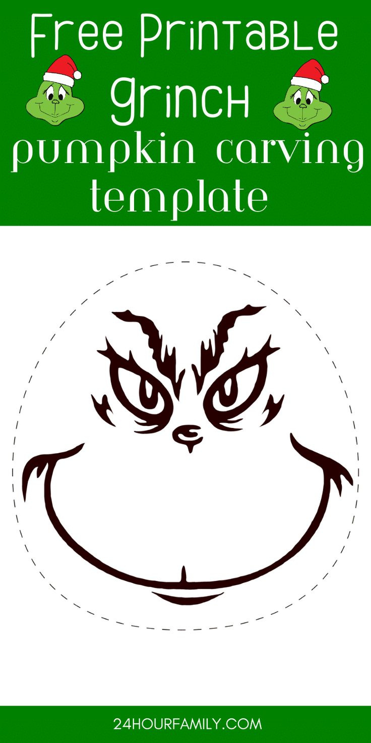 Grinch Pumpkin Carving Template (Free Printable) pertaining to Grinch Pumpkin Stencil Printable