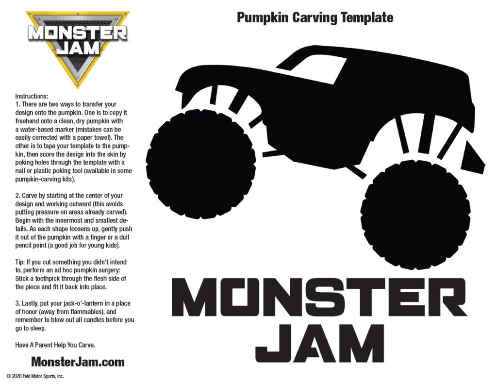 Halloween | Monster Jam® regarding Printable Truck Pumpkin Stencil