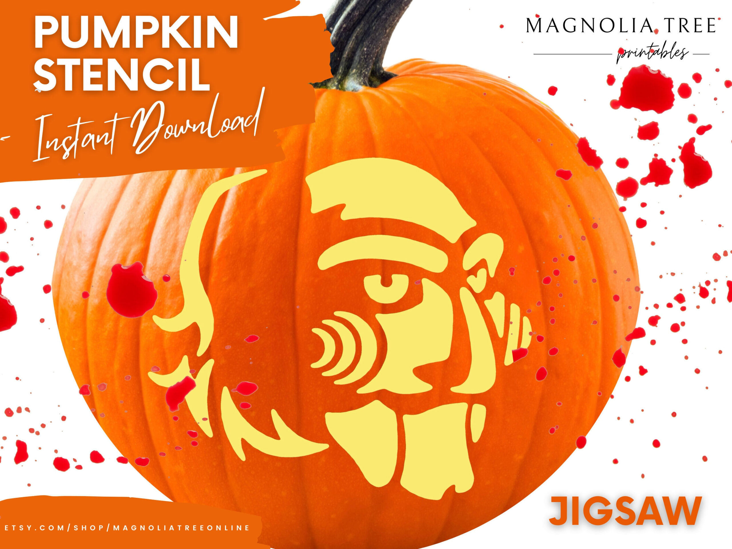 Halloween Pumpkin Carving Template | Horror Movie Jigsaw Saw for Printable Horror Movie Pumpkin Stencils
