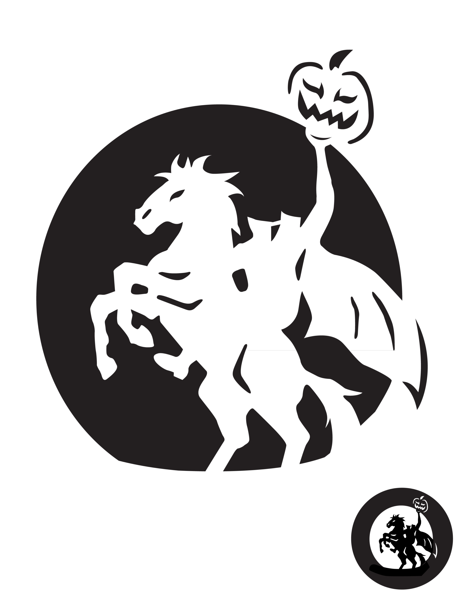 Headless Horseman (Pumpkin Stencil - Pumpkin Pattern - Pumpkin pertaining to Free Printable Headless Horseman Pumpkin Carving