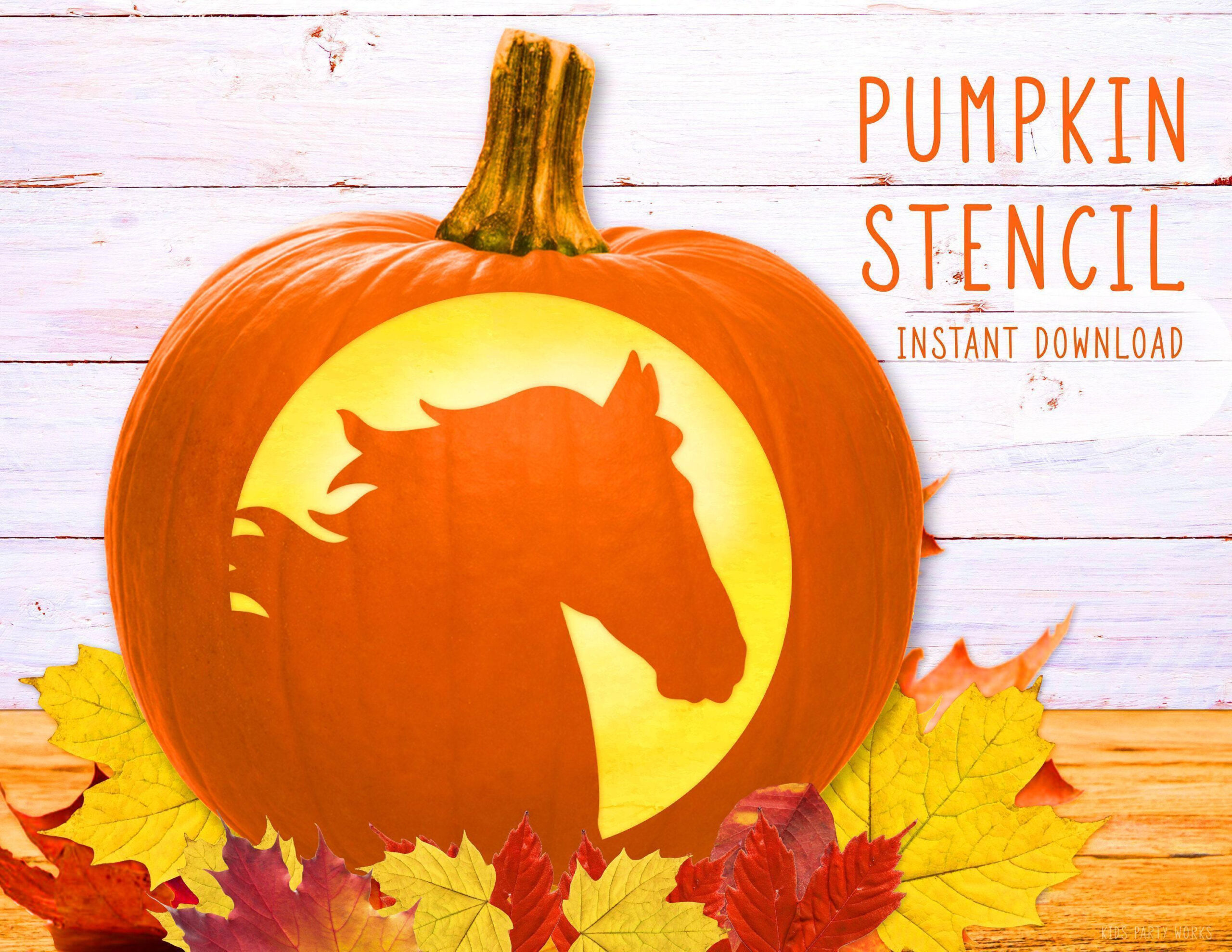 Horse Pumpkin Stencil, Pumpkin Carving Stencil, Printable Pumpkin throughout Printable Horse Pumpkin Stencil