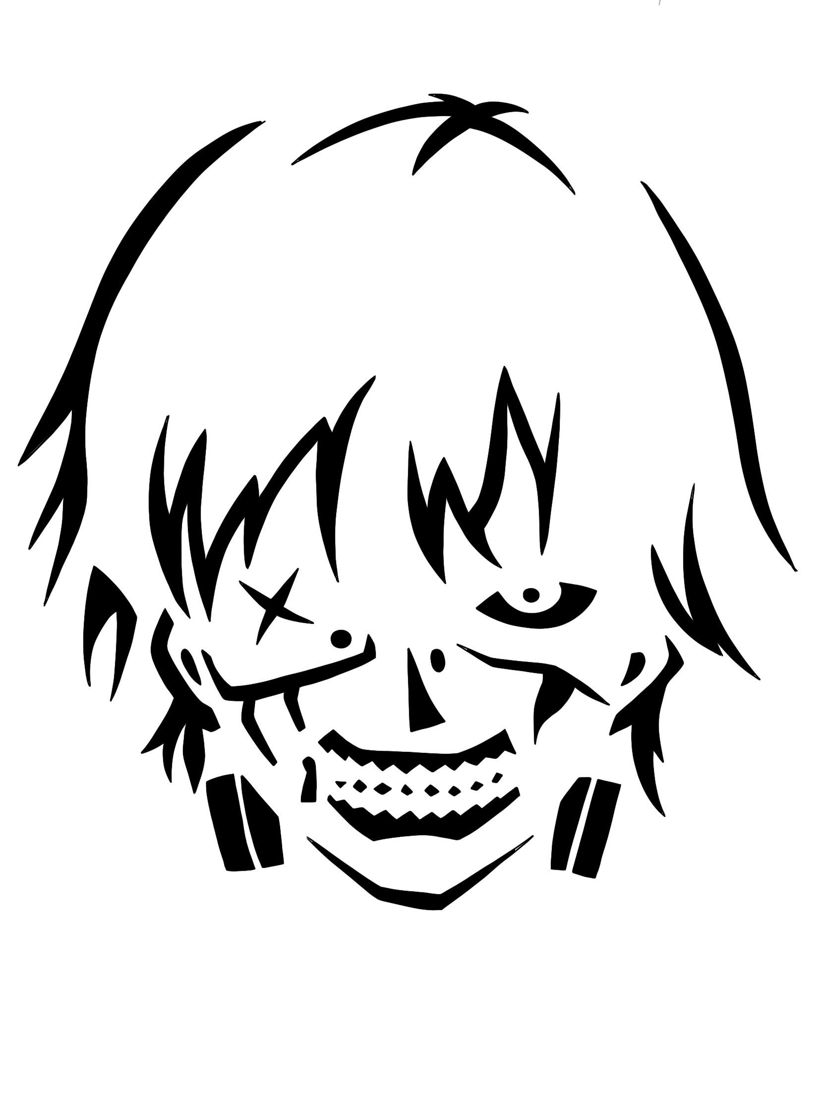 I Made My Brother A Kaneki Pumpkin Stencil And Thought I'D Share within Anime Pumpkin Stencils Printable