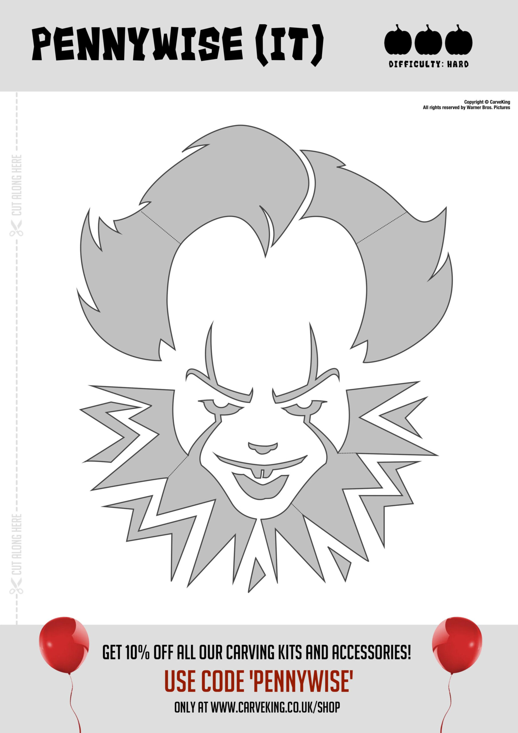 It: Pennywise (Free Pumpkin Stencil - Pumpkin Pattern - Pumpkin inside Pennywise Pumpkin Stencil Printable