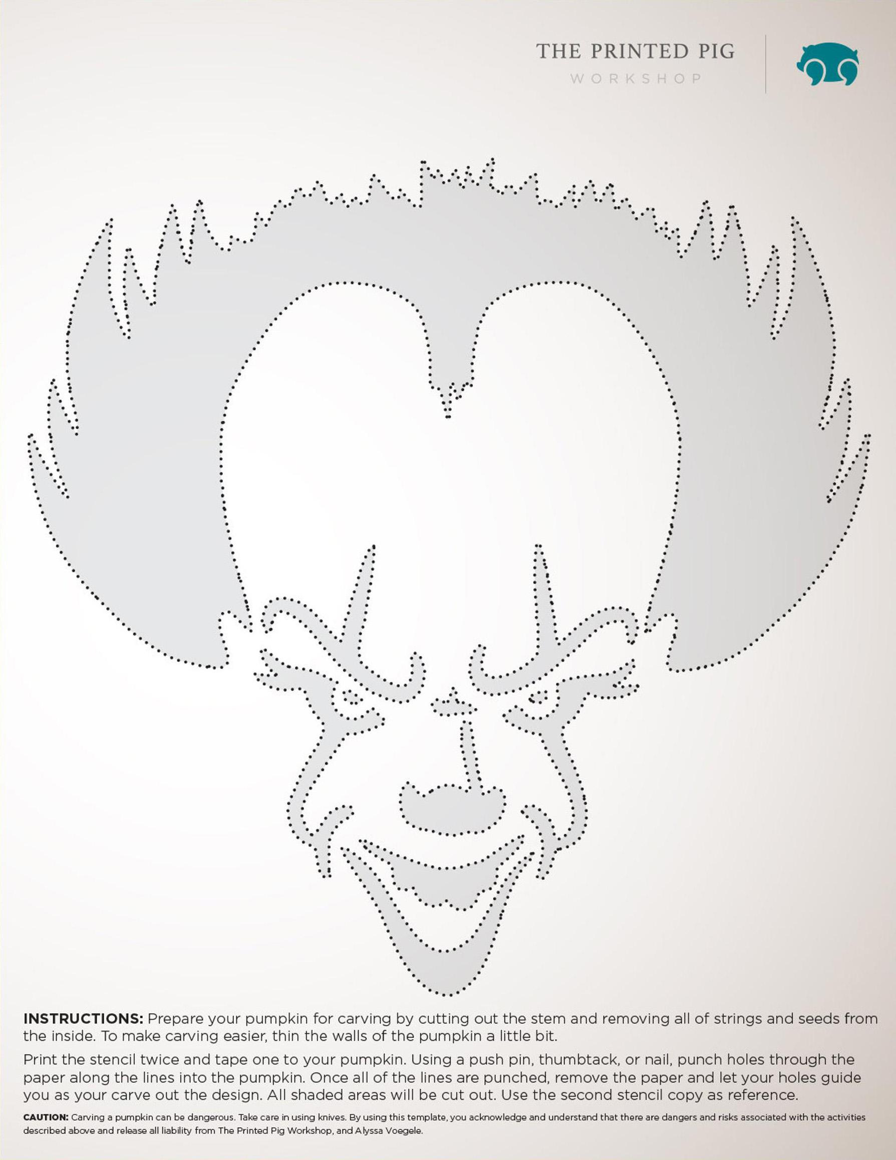 It: Pennywise (Free Pumpkin Stencil - Pumpkin Pattern - Pumpkin with regard to Pennywise Pumpkin Stencil Printable