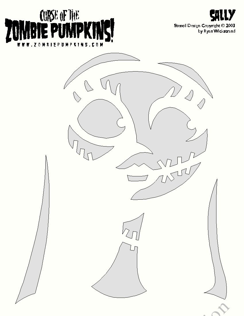 Jack And Sally Pumpkin Carving Templates in Sally Pumpkin Stencils Free Printable