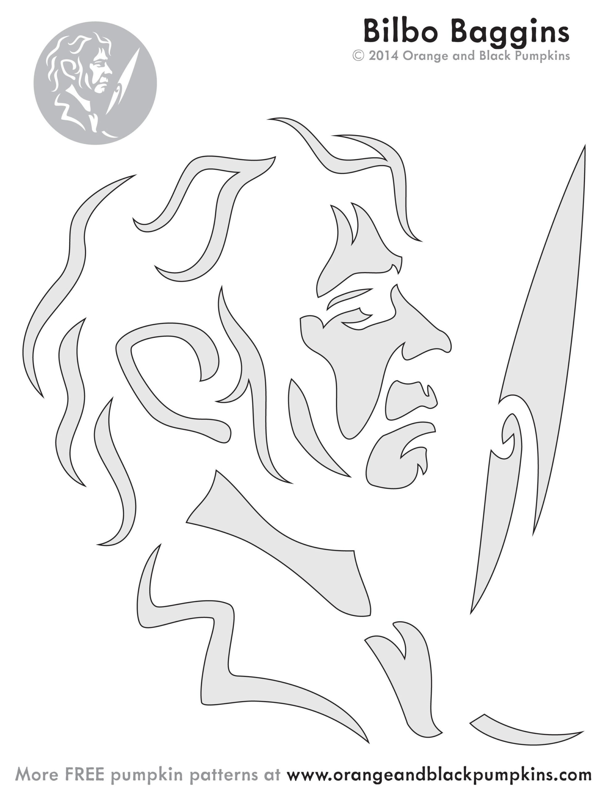 Lord Of The Rings: Bilbo Baggins - Hobbit (Free Pumpkin Stencil with regard to Lord Of The Rings Pumpkin Stencils Free Printable