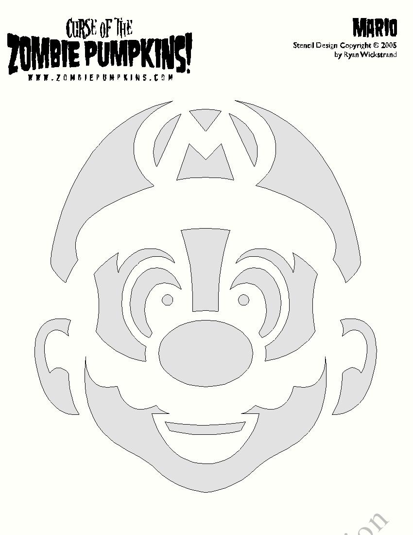 Mario Bros. - Mario (Pumpkin Stencil - Pumpkin Pattern - Pumpkin with regard to Super Mario Pumpkin Stencil Printable