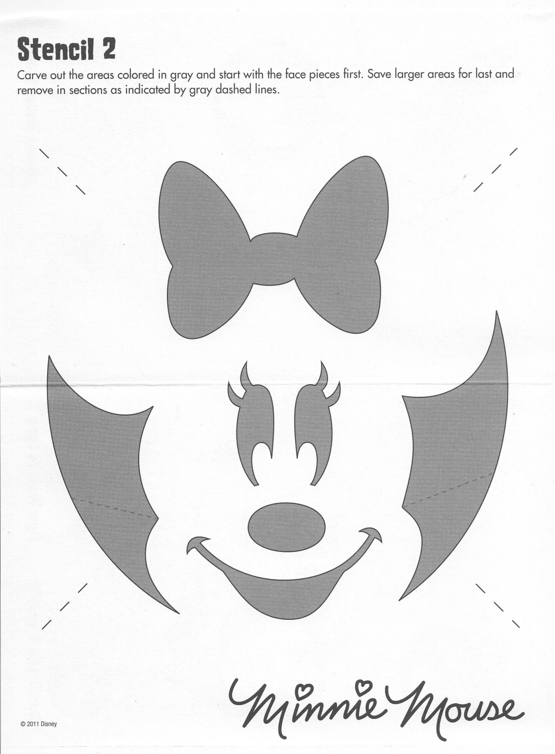Mickey Mouse: Minnie (Free Pumpkin Stencil - Pumpkin Pattern for Printable Minnie Mouse Pumpkin Carving