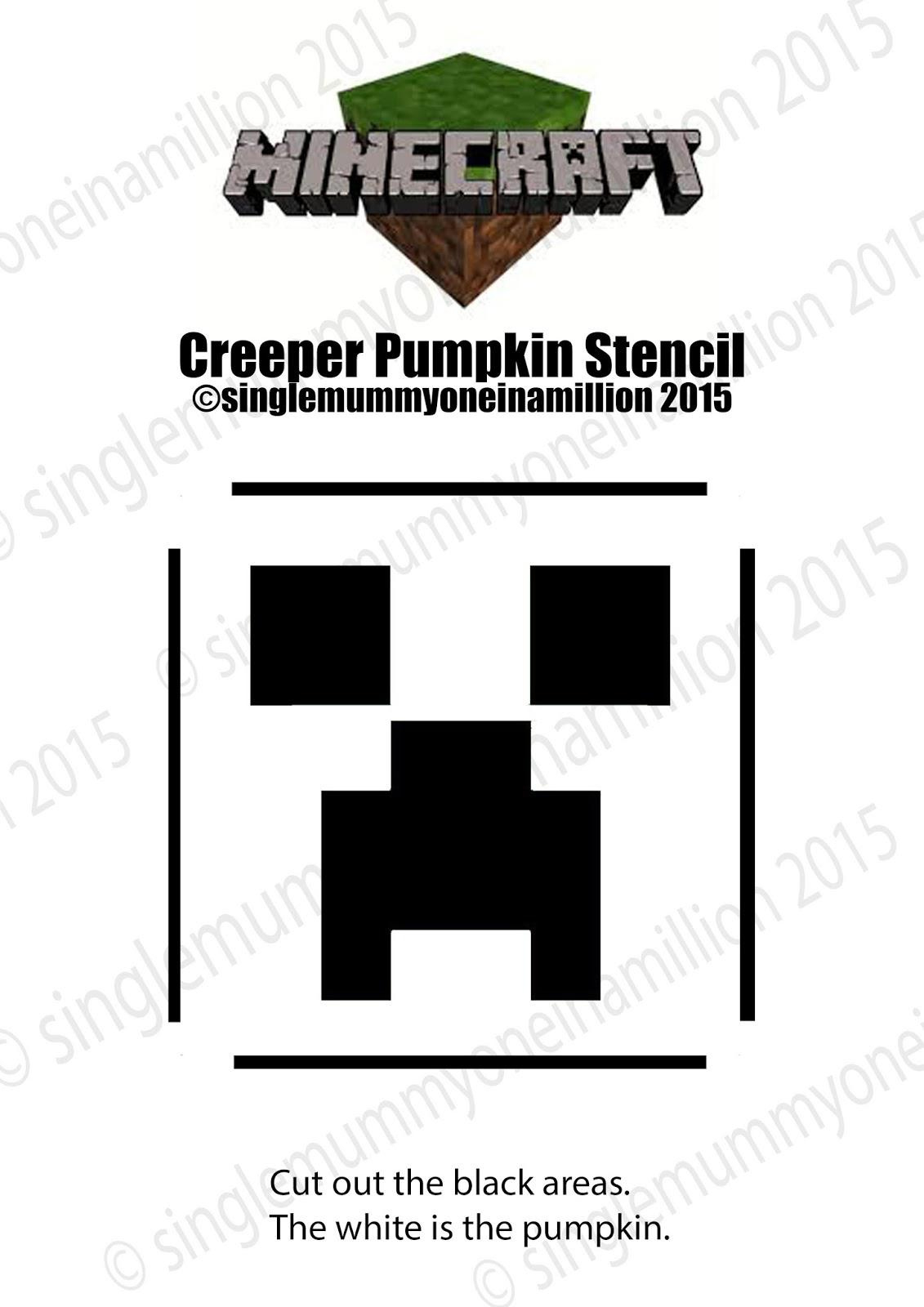 Minecraft: Creeper (Free Pumpkin Stencil - Pumpkin Pattern for Minecraft Pumpkin Stencils Printable