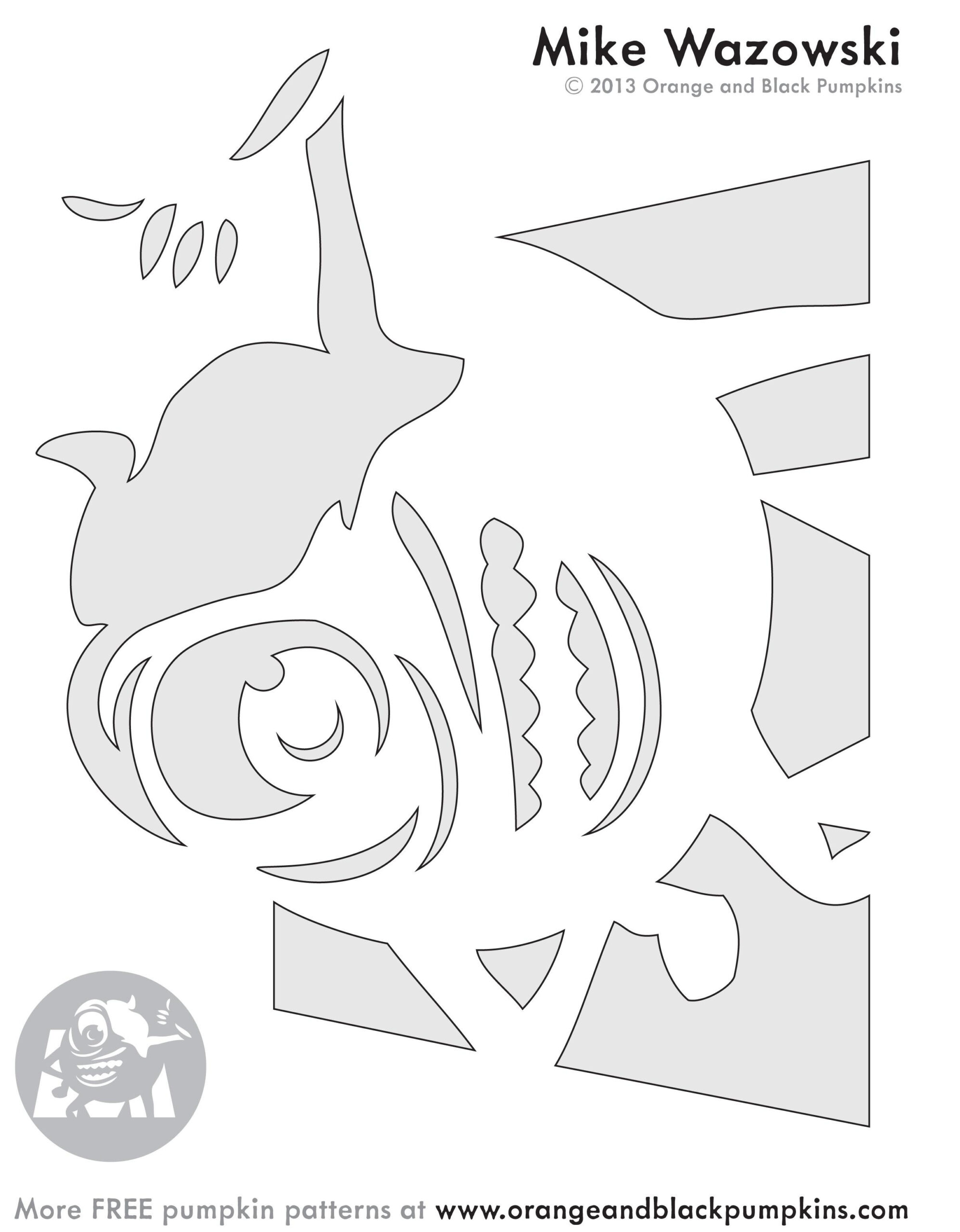Monsters Inc: Mike Wazowski (Free Pumpkin Stencil - Pumpkin in Printable Mike Wazowski Pumpkin Stencil