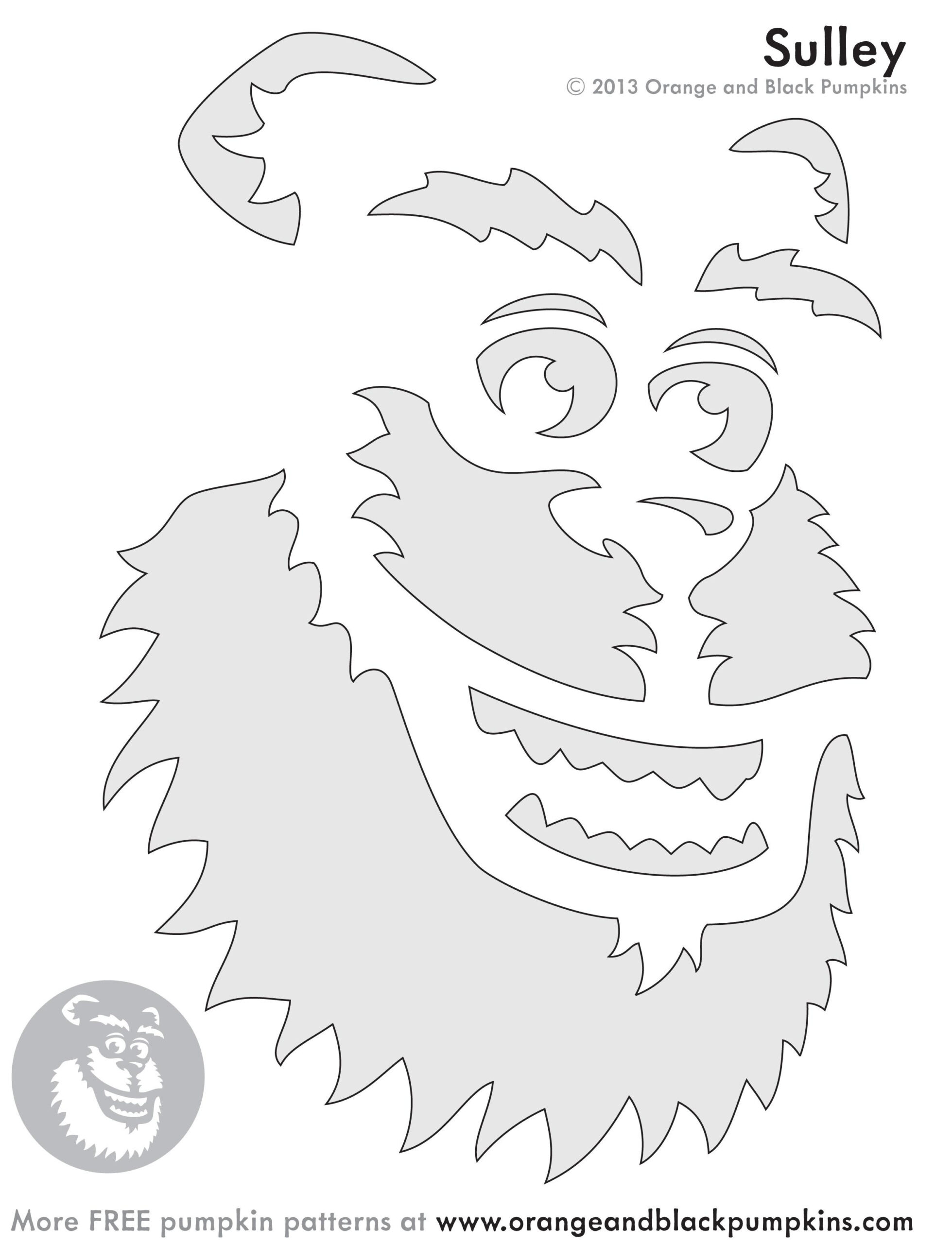 Monsters Inc: Sully (Free Pumpkin Stencil - Pumpkin Pattern pertaining to Printable Sully Pumpkin Stencil