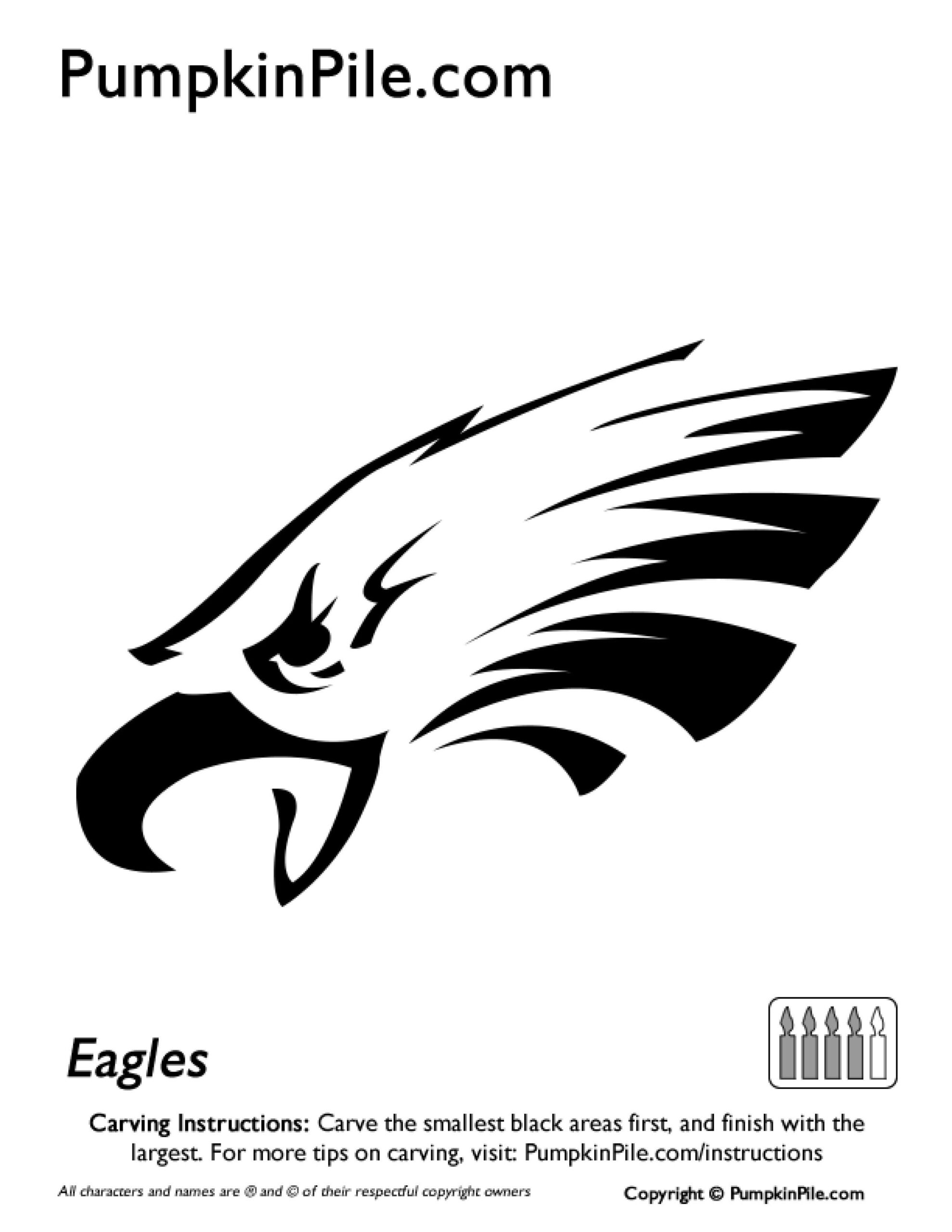 Nfl: Philadelphia Eagles (Free Pumpkin Stencil - Pumpkin Pattern for Philadelphia Eagles Pumpkin Stencil Printable