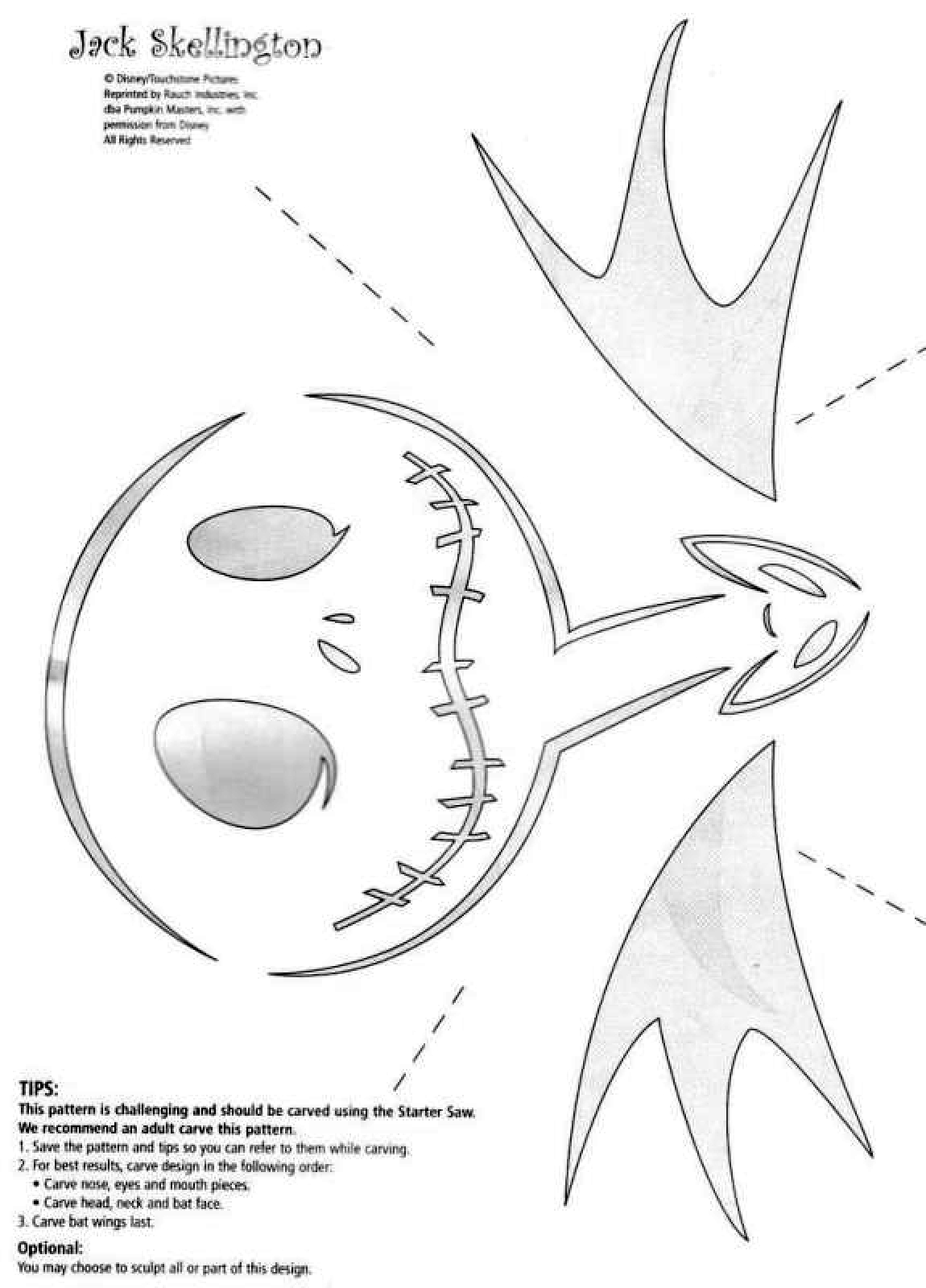 Nightmare Before Christmas: Jack Skellington (Pumpkin Stencil regarding Printable Nightmare Before Christmas Pumpkin Carving Stencils