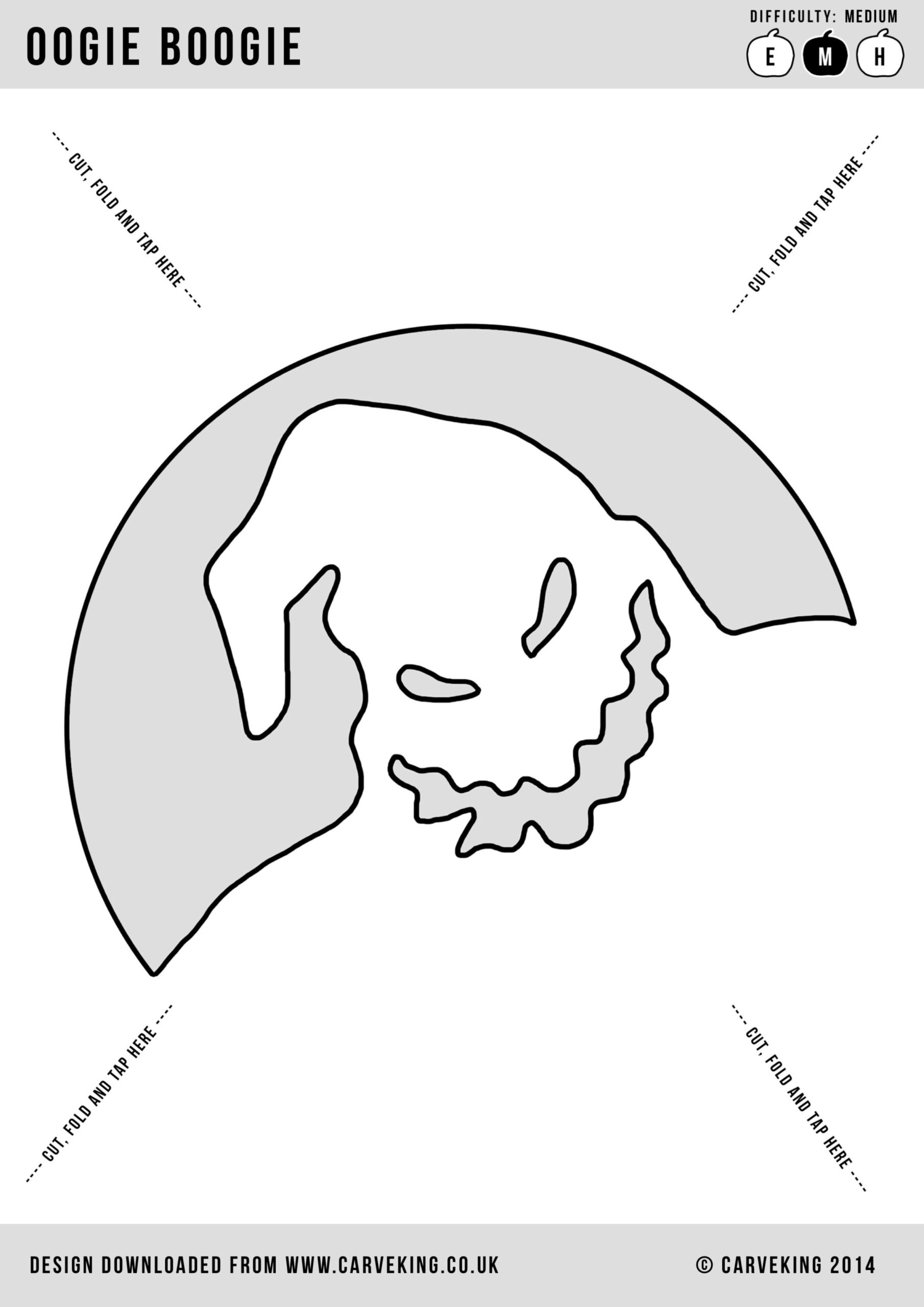 Nightmare Before Christmas: Oogie Boogie (Pumpkin Stencil throughout Printable Oogie Boogie Pumpkin Stencil