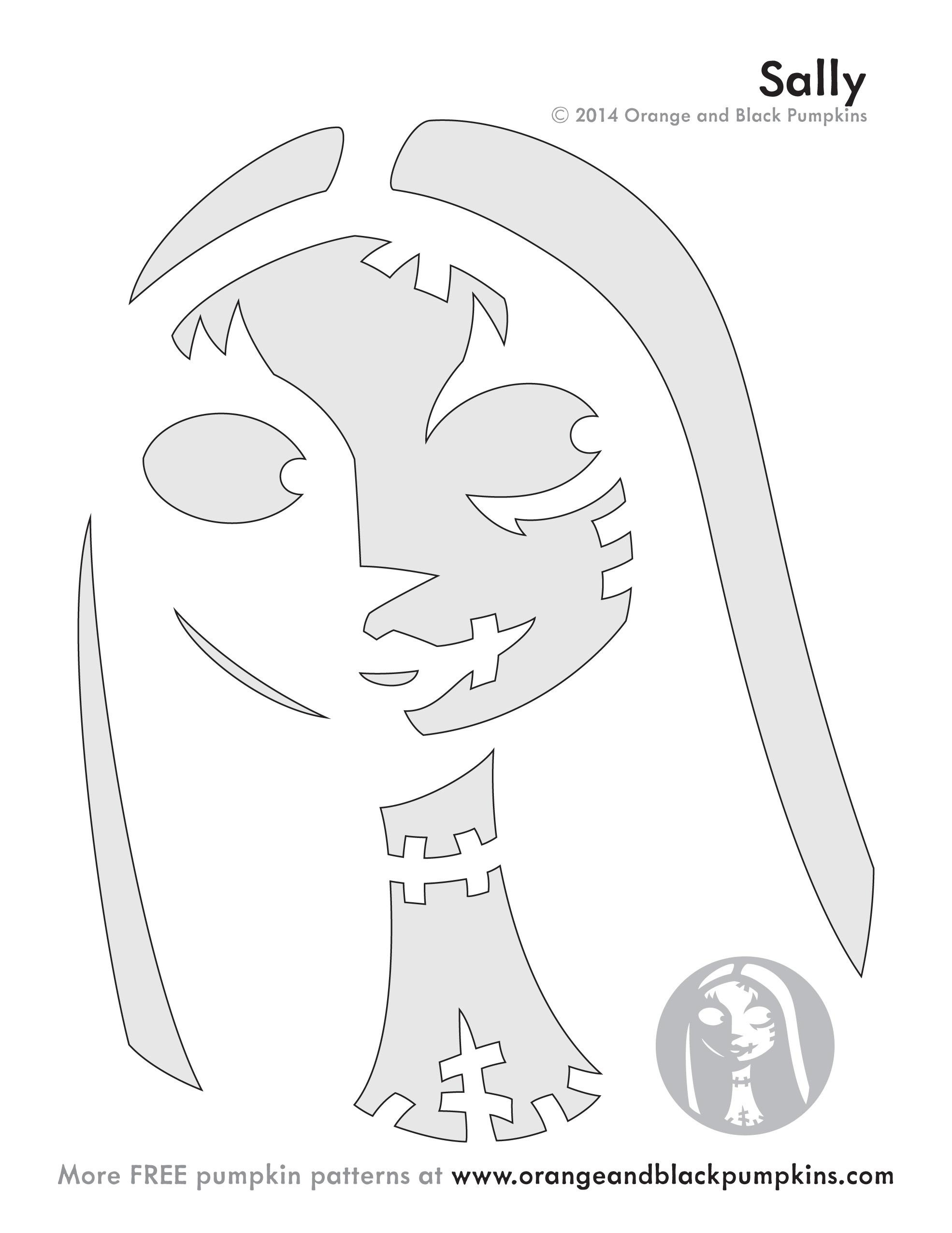 Nightmare Before Christmas: Sally (Pumpkin Stencil - Pumpkin pertaining to Sally Pumpkin Stencils Free Printable